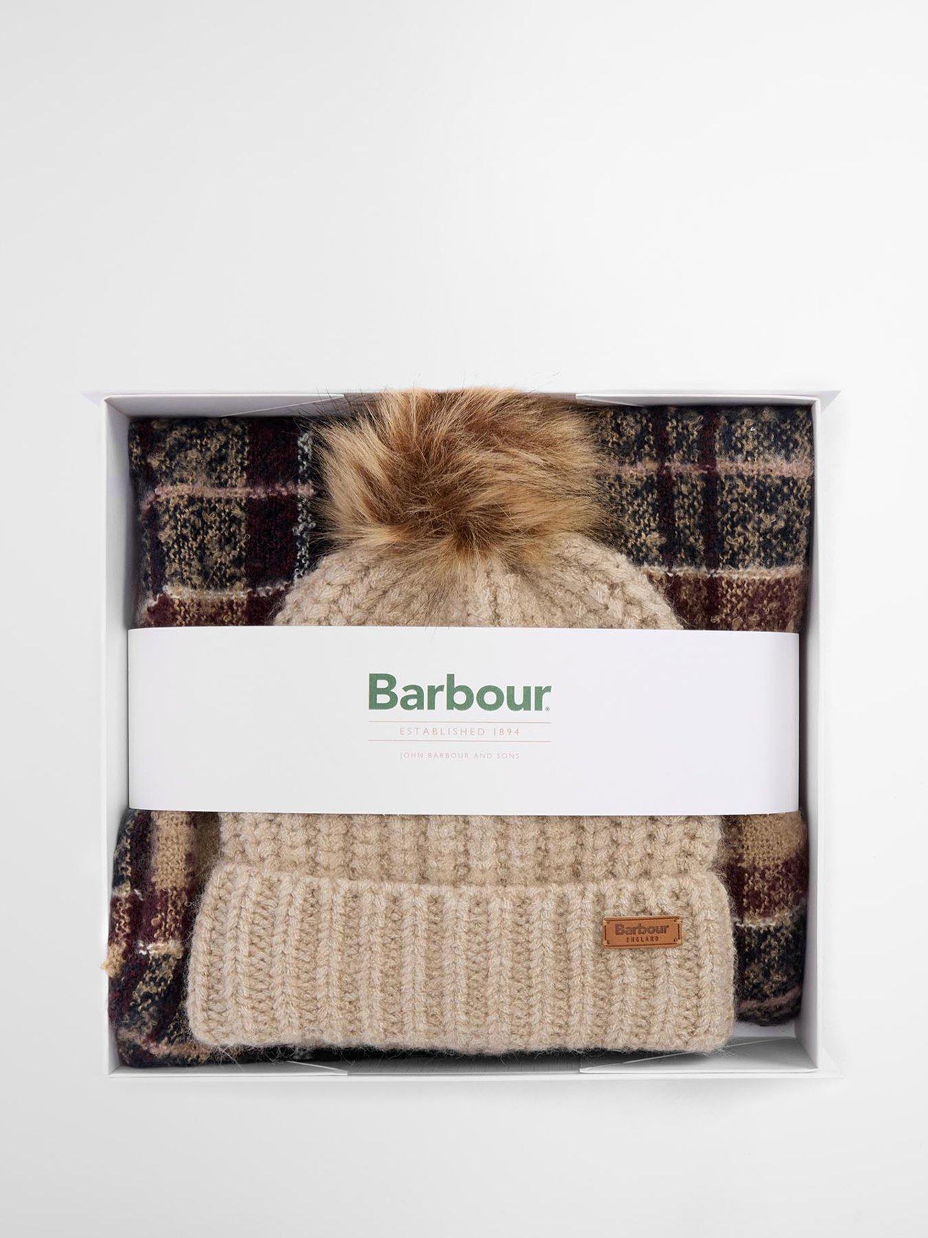 Image 2 of 5 of Barbour Saltburn Beanie &amp; Tartan Scarf Gift Set