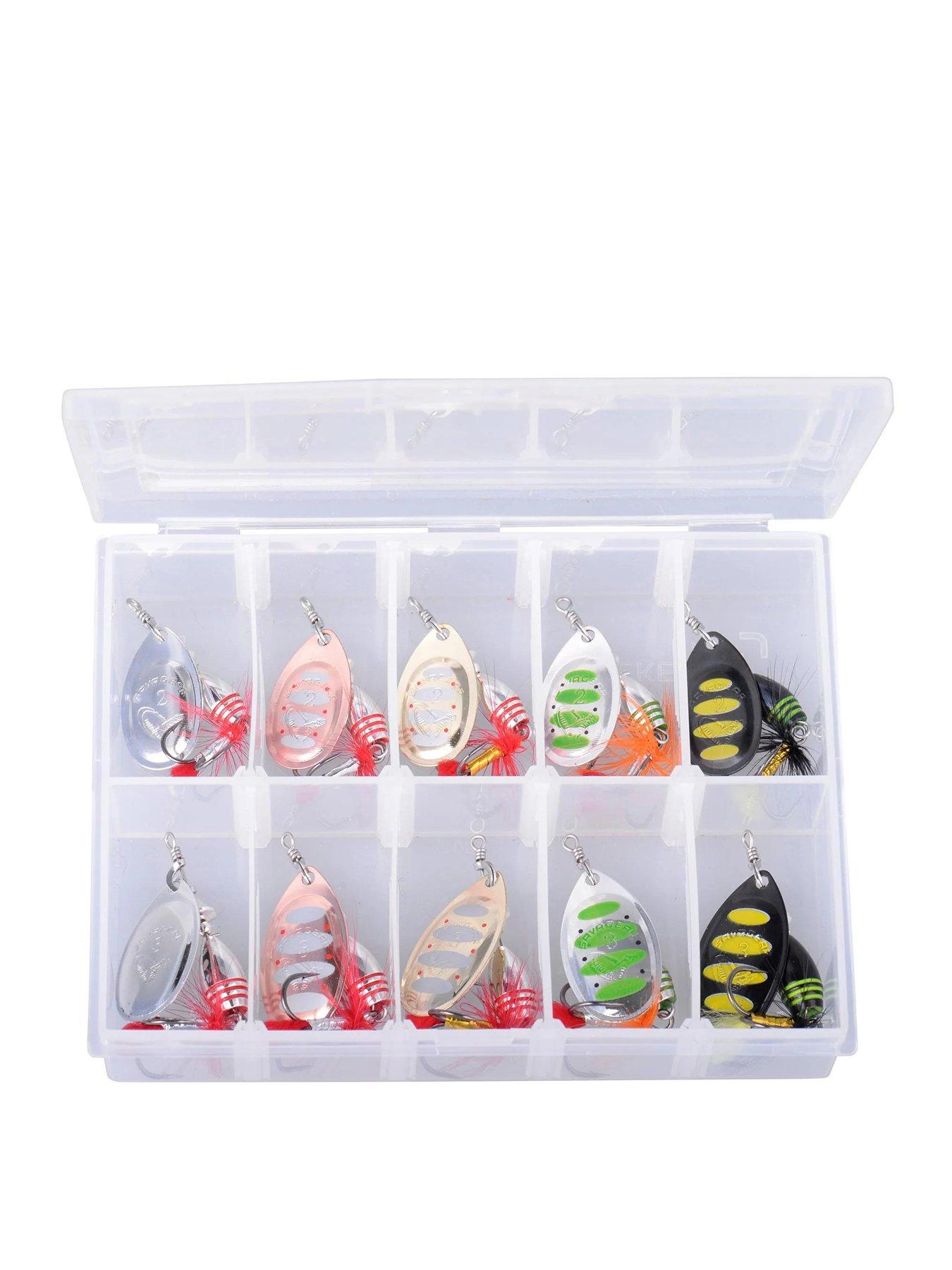 undefined Rotex Spinner Kit - Metal Lures , Effective Sinking Freshwater Spinners, 10-Piece Kit, 5.5g Each - Ideal for Predator Fishing