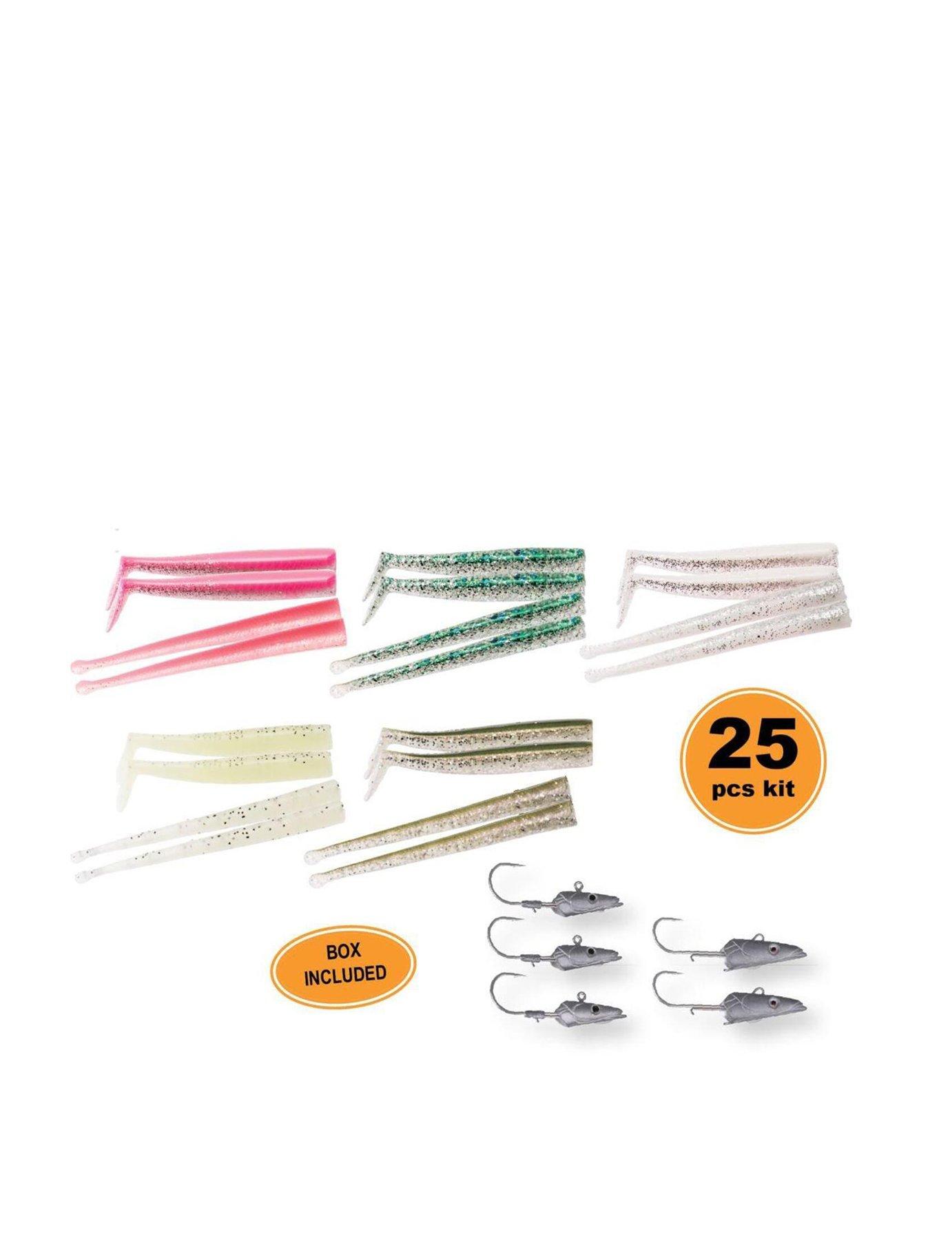 undefined Savage Gear Sandeel Kit - Hybrid Lures , Effective Sinking Saltwater Jigs, 25-Piece Kit, 10cm-11cm, 16g-22g - Ideal for Predator Fishing