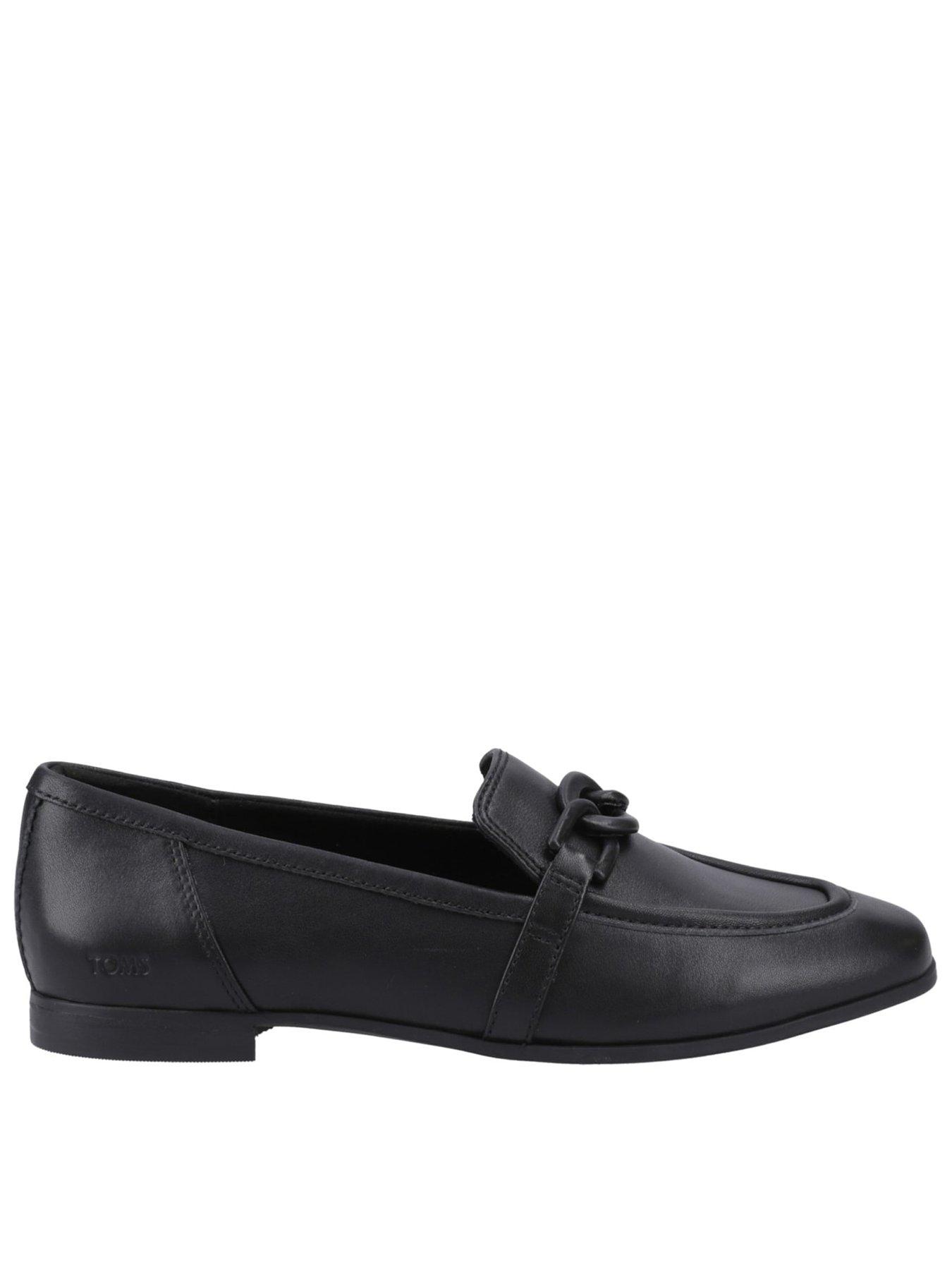 TOMS Lynette Leather Loafer - Black