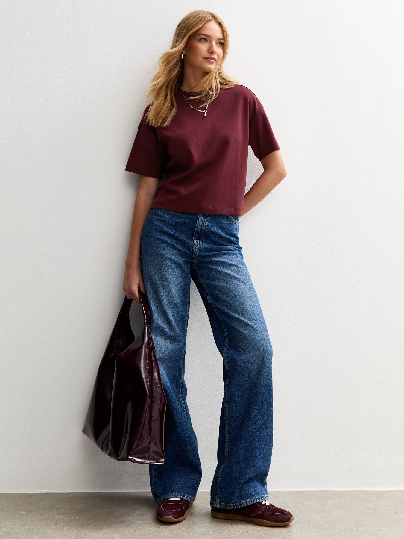 undefined Premium Heavyweight Cotton Boxy Fit T-shirt -  Burgundy