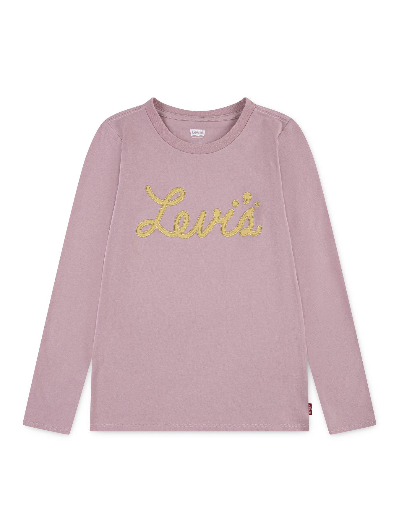 Levi's Girls Long Sleeve Applique Top - Pink