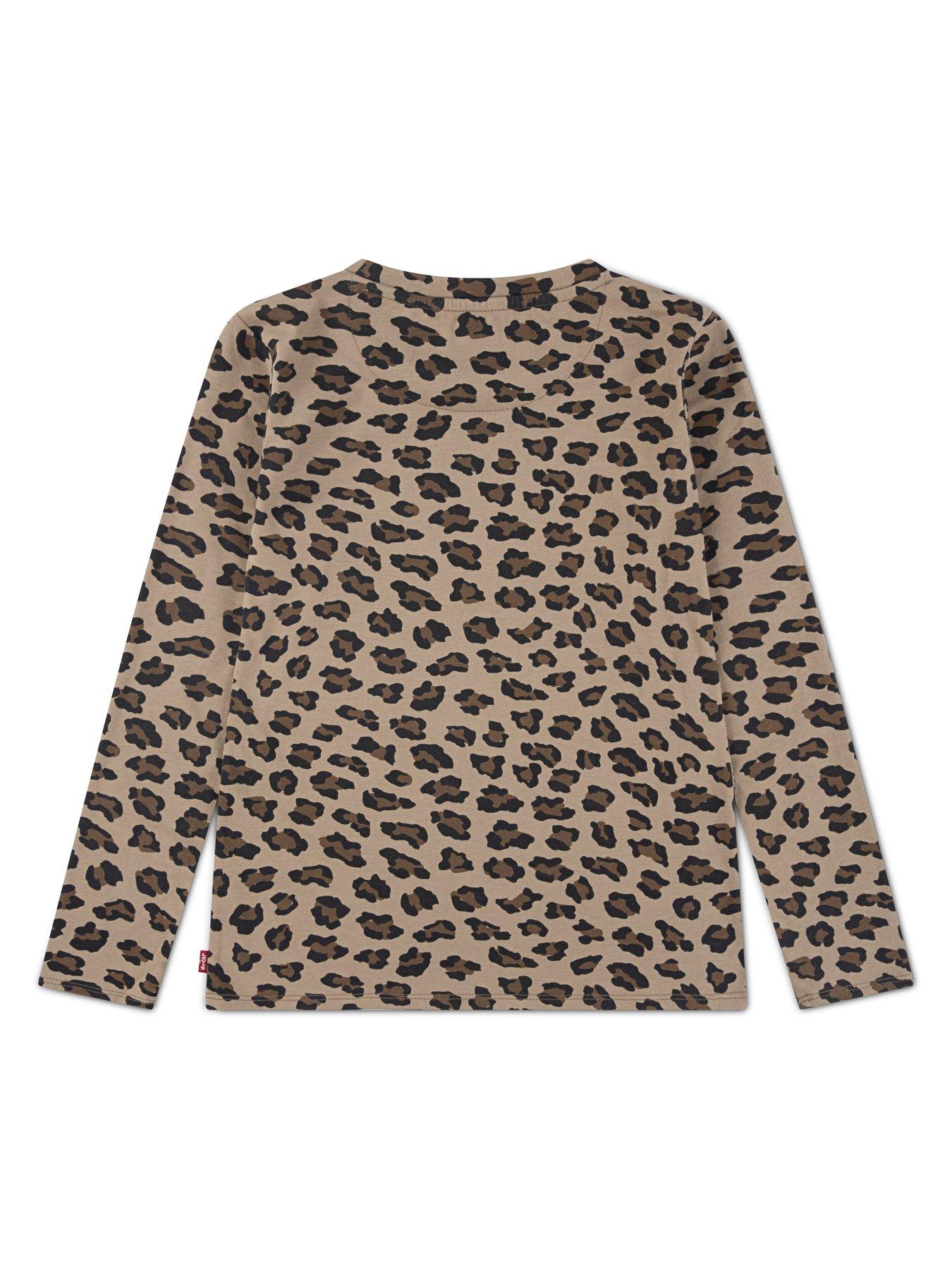 stillFront image of levis-girls-long-sleeve-all-over-print-top-brown