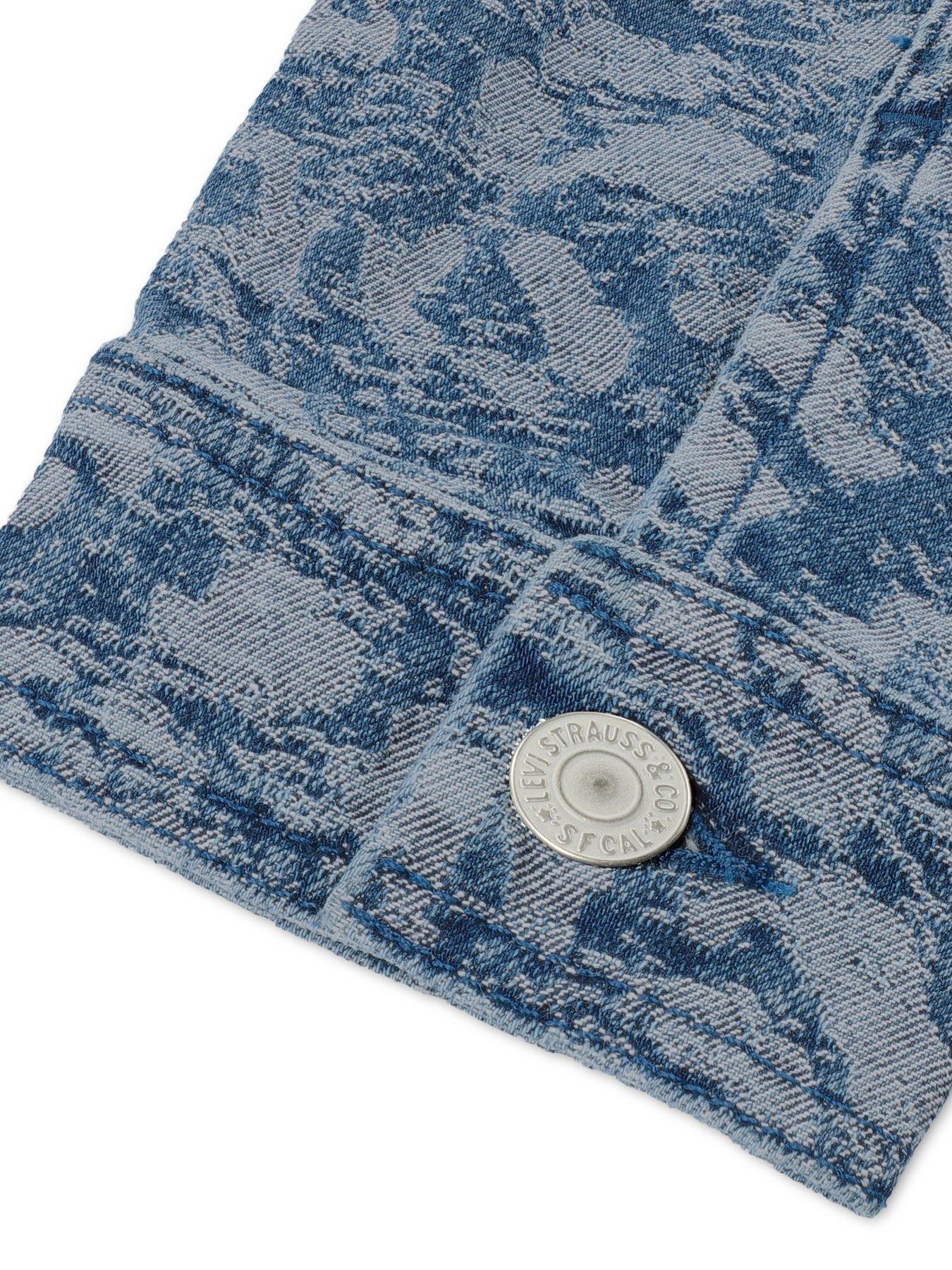  image of levis-girls-oversized-faux-fur-collar-trucker-jacket-blue