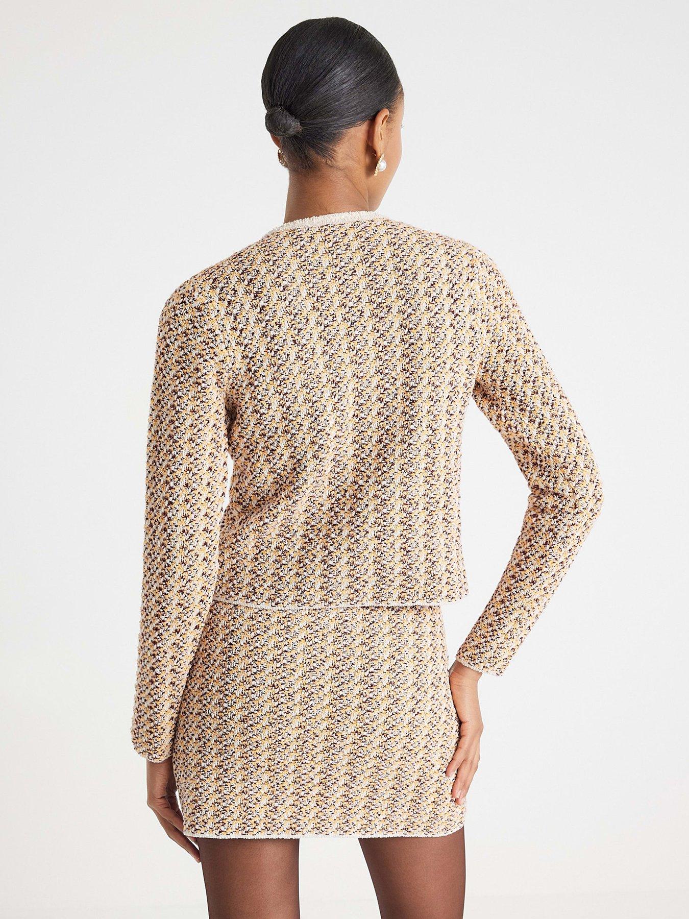 Image 2 of 4 of River Island Boucle Twisted Cardigan - Orange