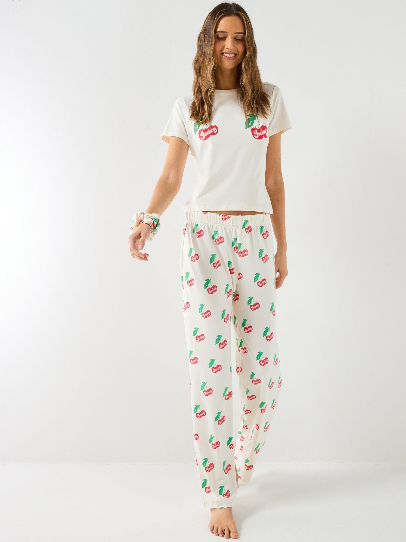 Juicy Couture Cherry Short Sleeve Pyjama Set - White