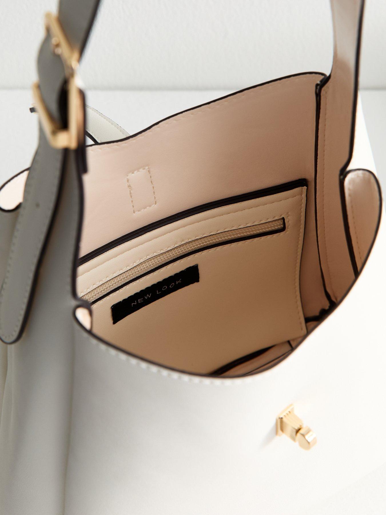 Image 5 of 5 of New Look Faux Leather Bucket Bag - White