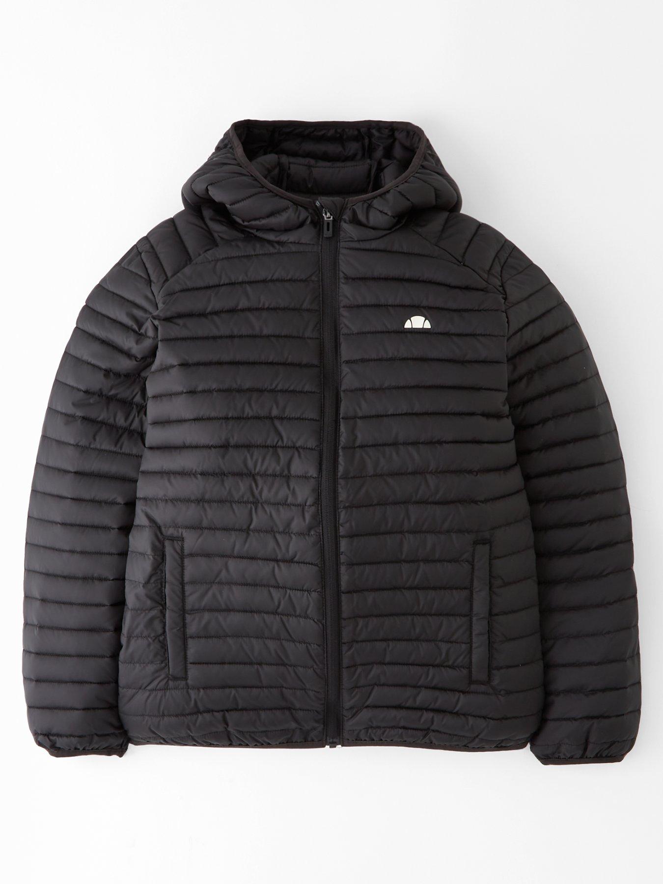 front image of ellesse-junior-lbardon-padded-jacket-black