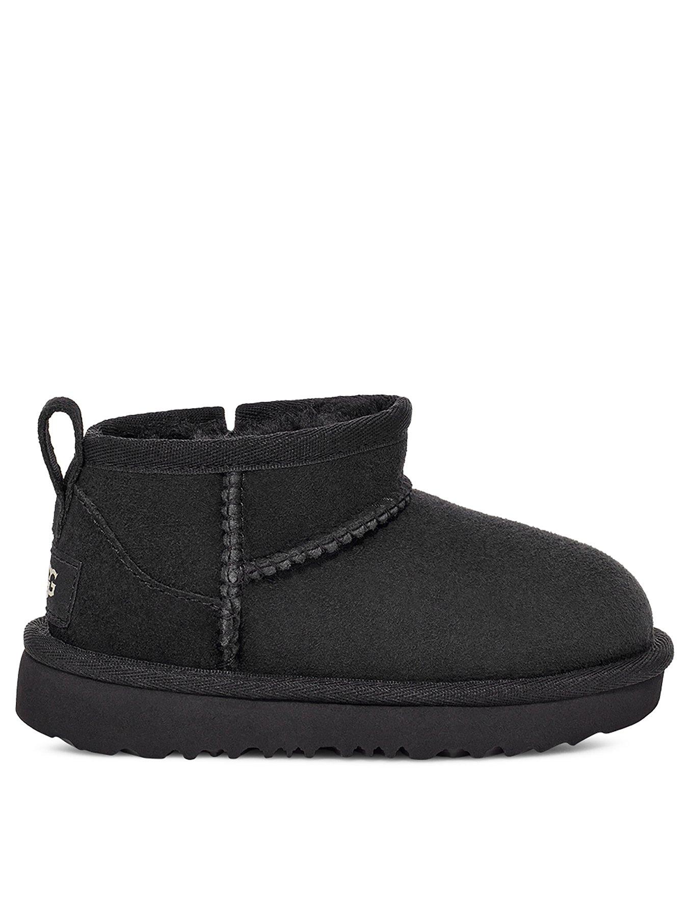 Image 1 of 4 of UGG Girls Ultra Mini Zip Wool Lined Boots - Black