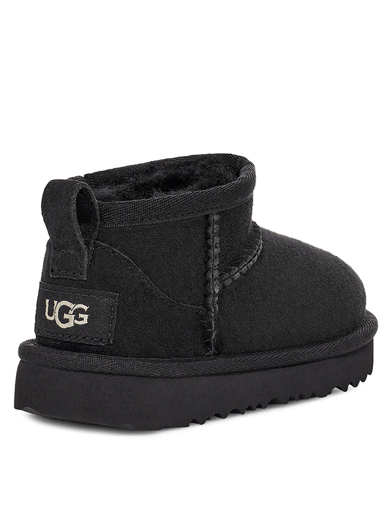 Image 3 of 4 of UGG Girls Ultra Mini Zip Wool Lined Boots - Black