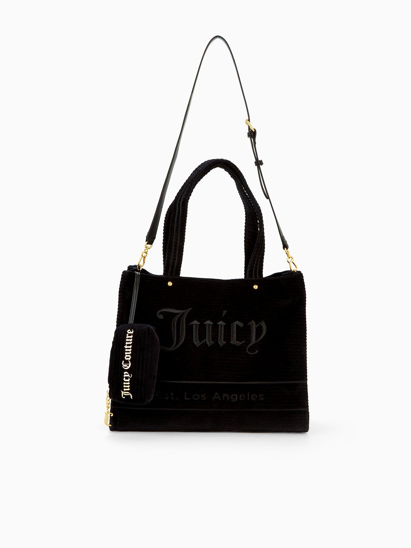 Image 1 of 4 of Juicy Couture Velvet Shopping Tote Bag - Black