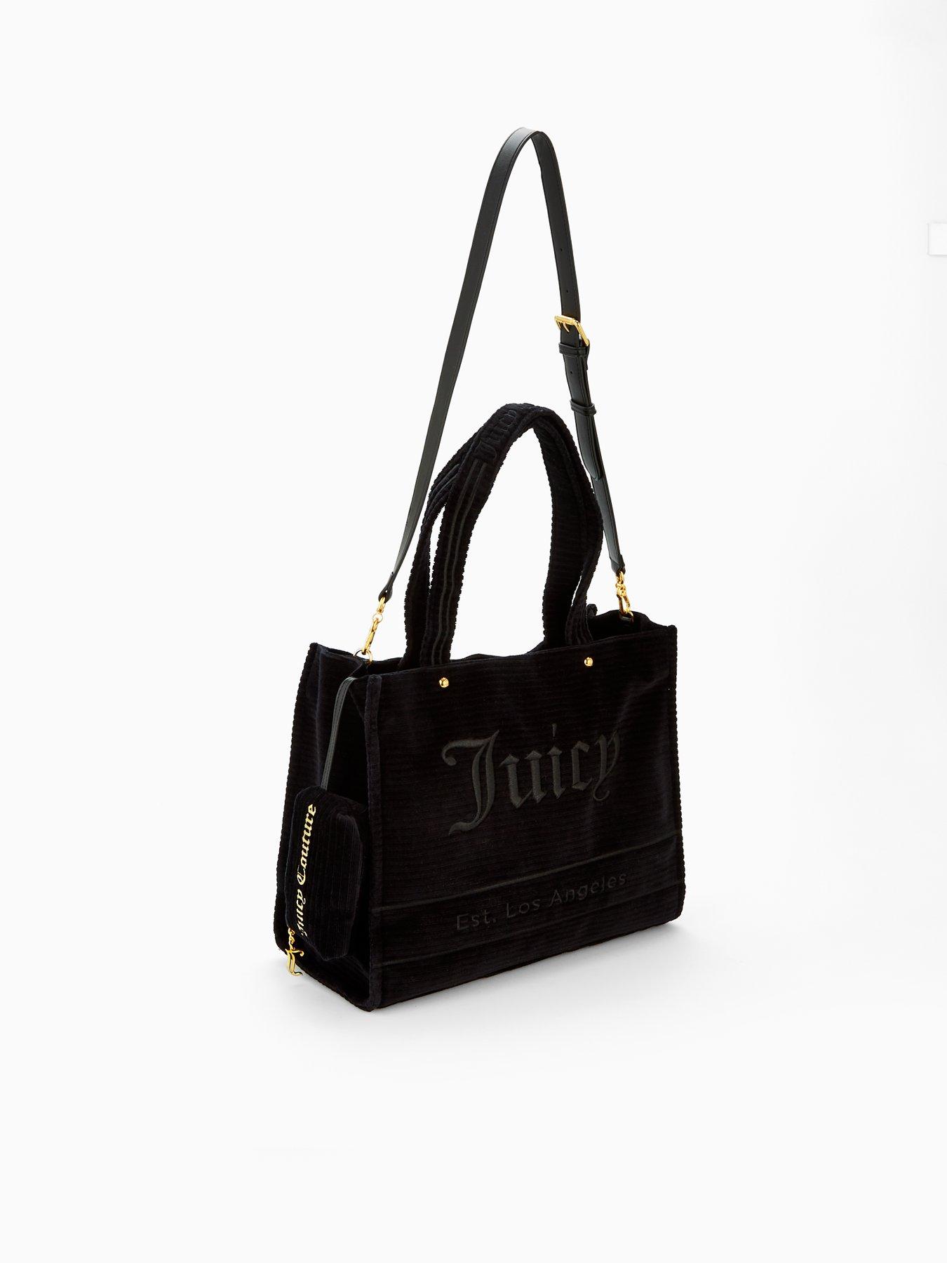 Image 2 of 4 of Juicy Couture Velvet Shopping Tote Bag - Black