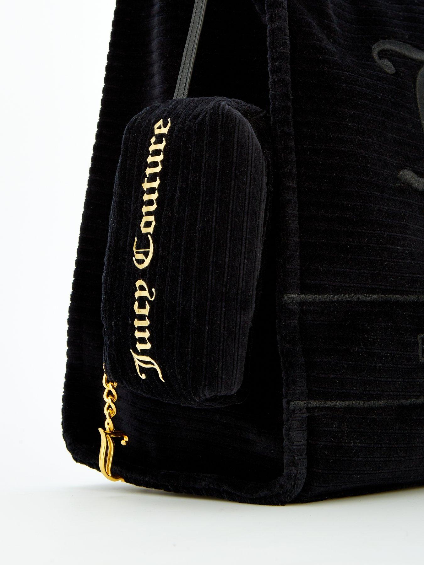 Image 3 of 4 of Juicy Couture Velvet Shopping Tote Bag - Black