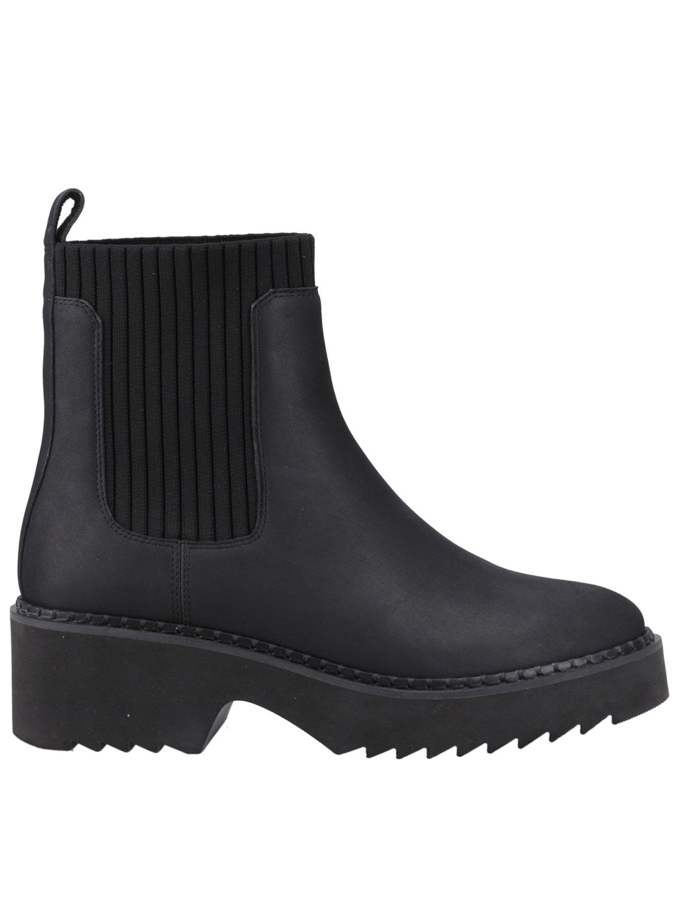 front image of toms-millie-water-resistant-leather-boot-black