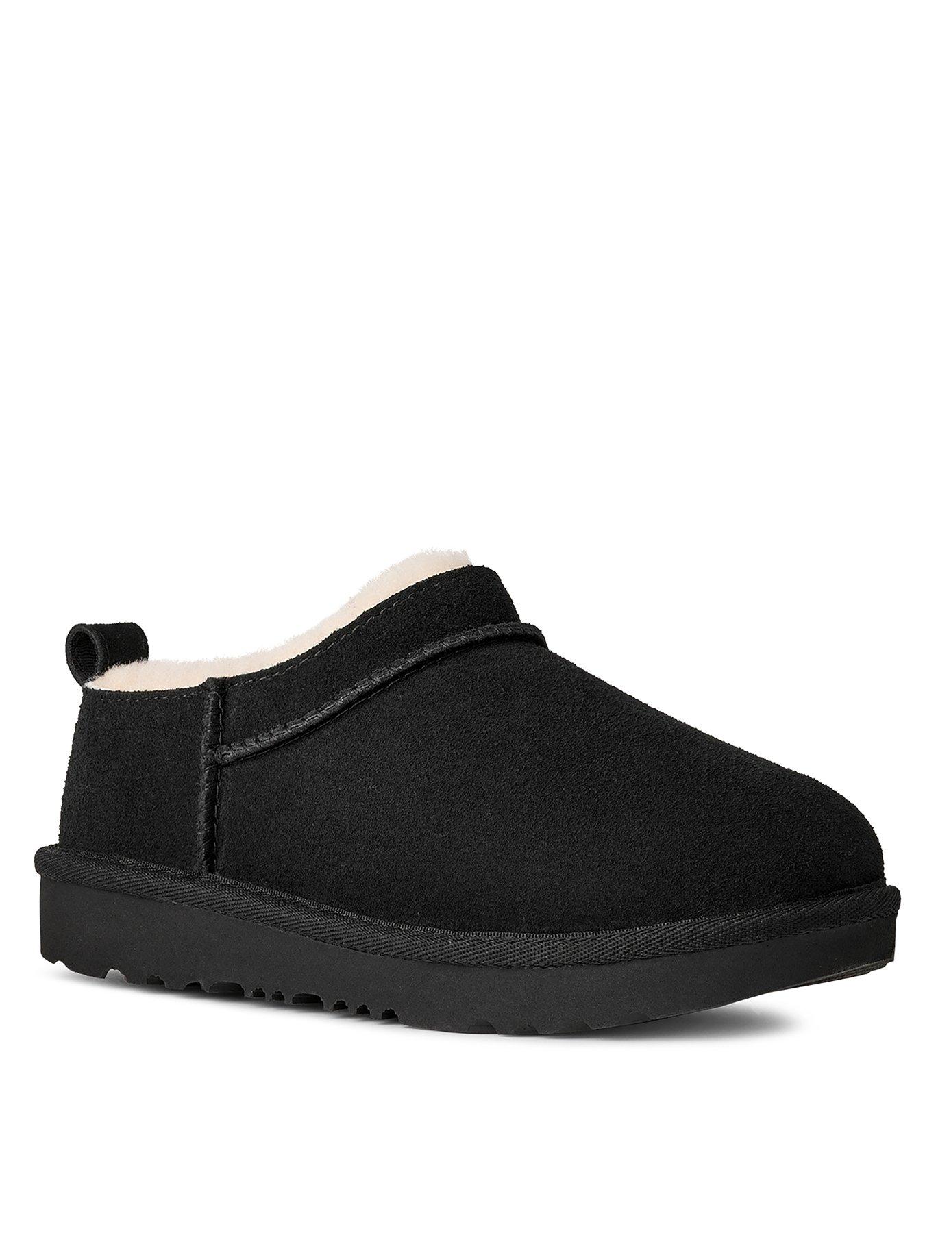 stillFront image of ugg-junior-older-kids-classic-micro-boot-black