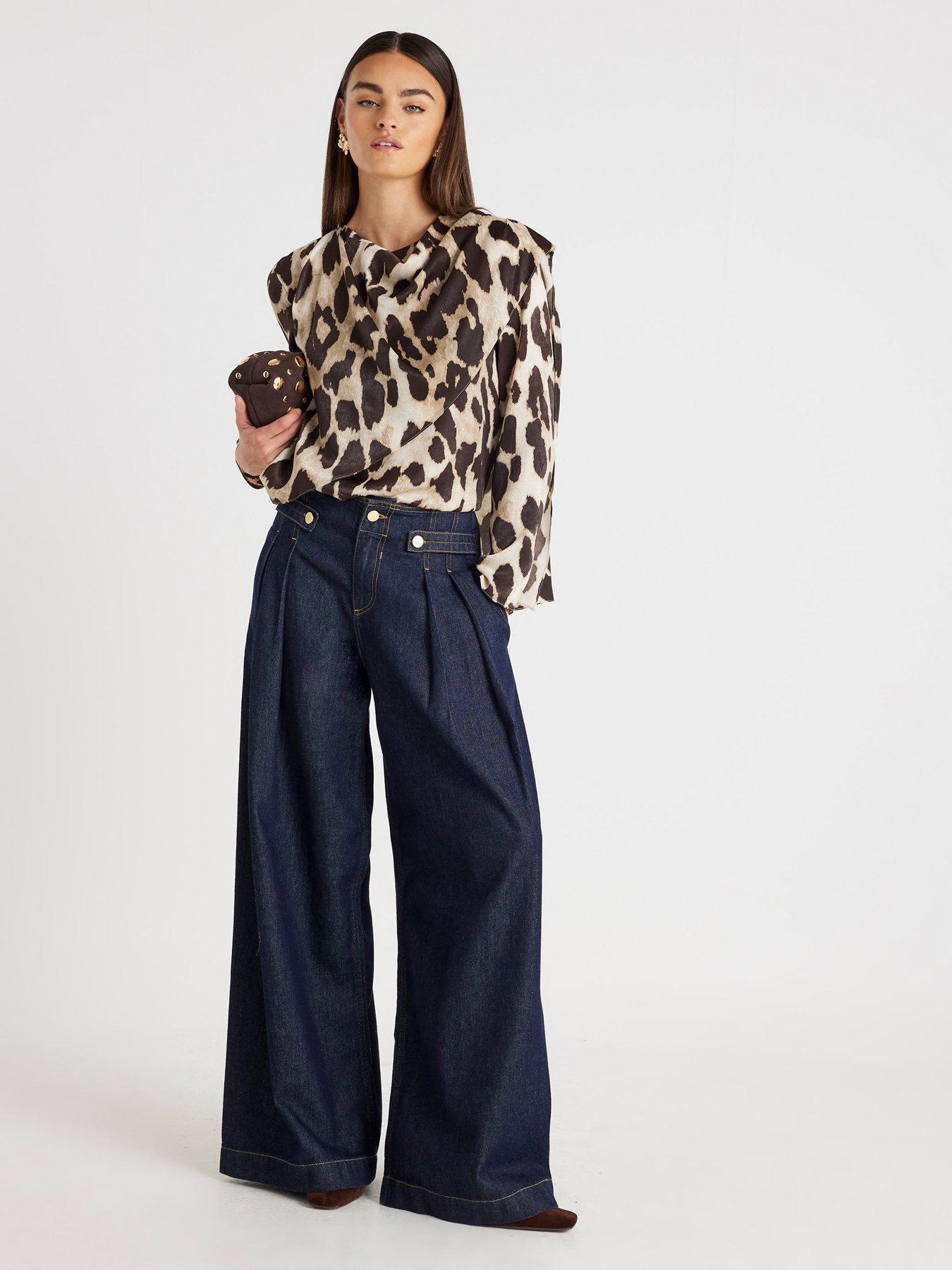 undefined Cowl Neck Drape Blouse - Brown