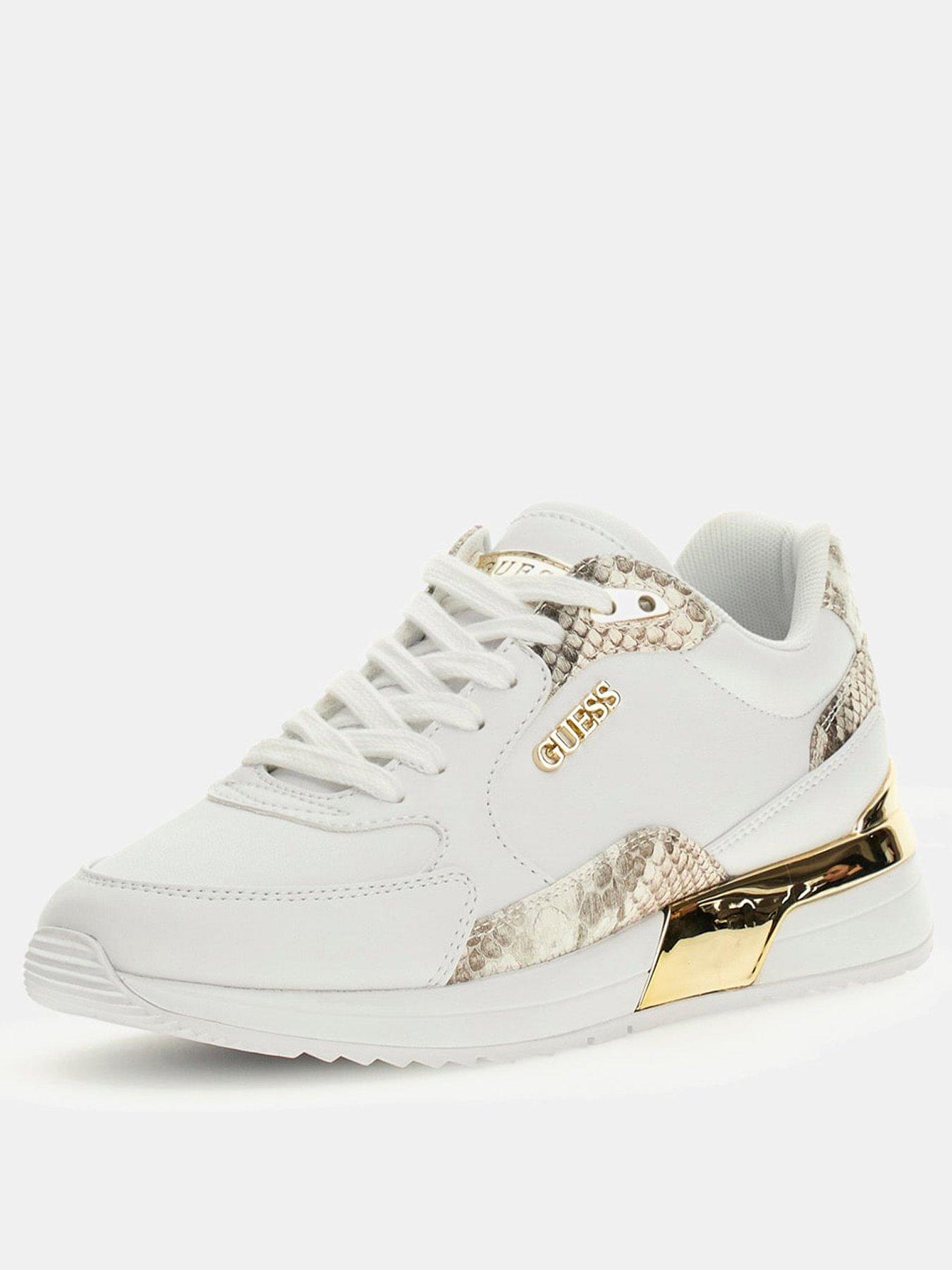 Image 2 of 5 of Guess Moxea15 Snake Trim Sneaker - White