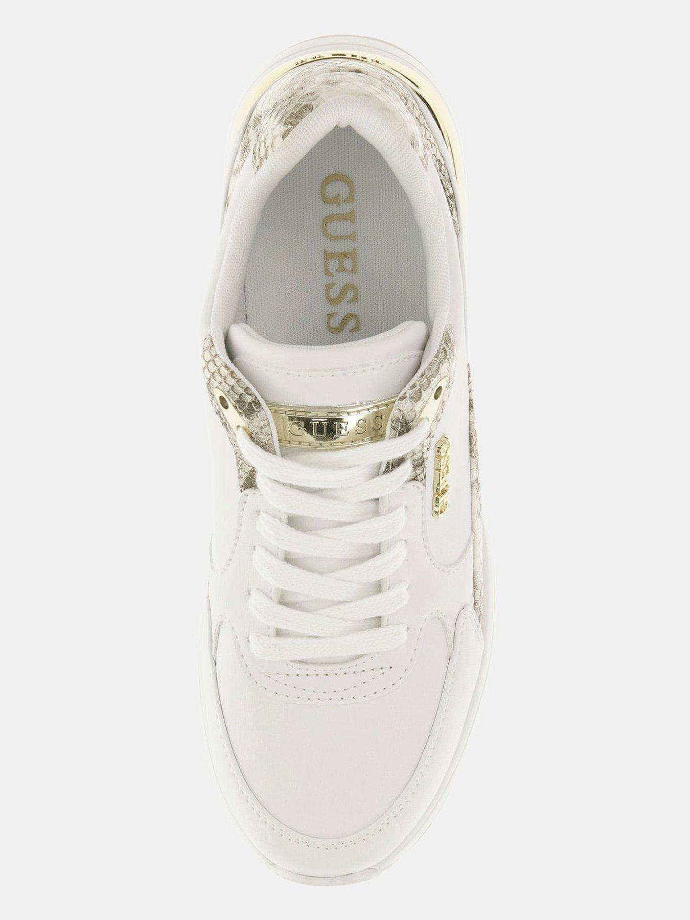 Image 4 of 5 of Guess Moxea15 Snake Trim Sneaker - White
