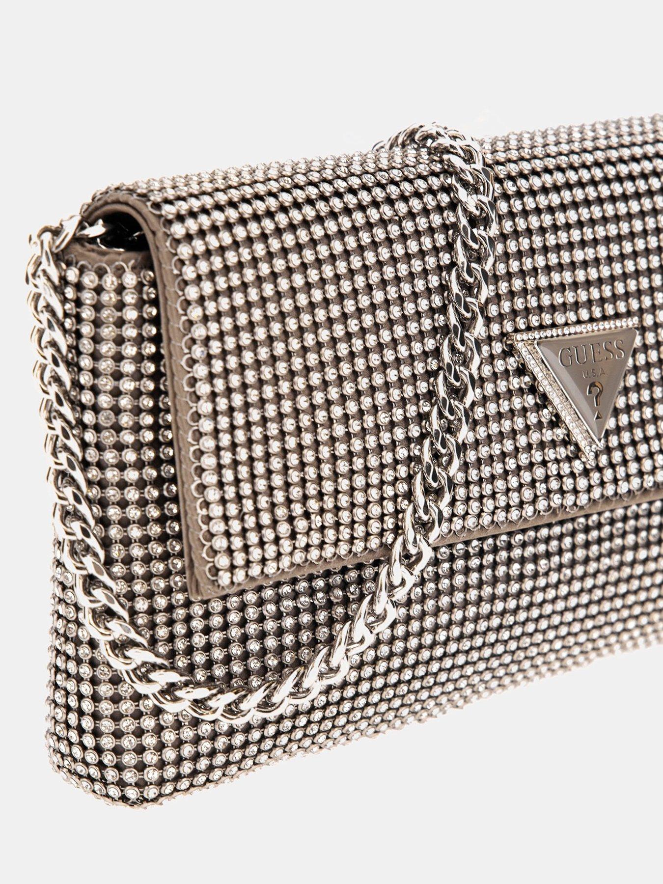 Image 4 of 5 of Guess Zalina Flap Clutch - Silver