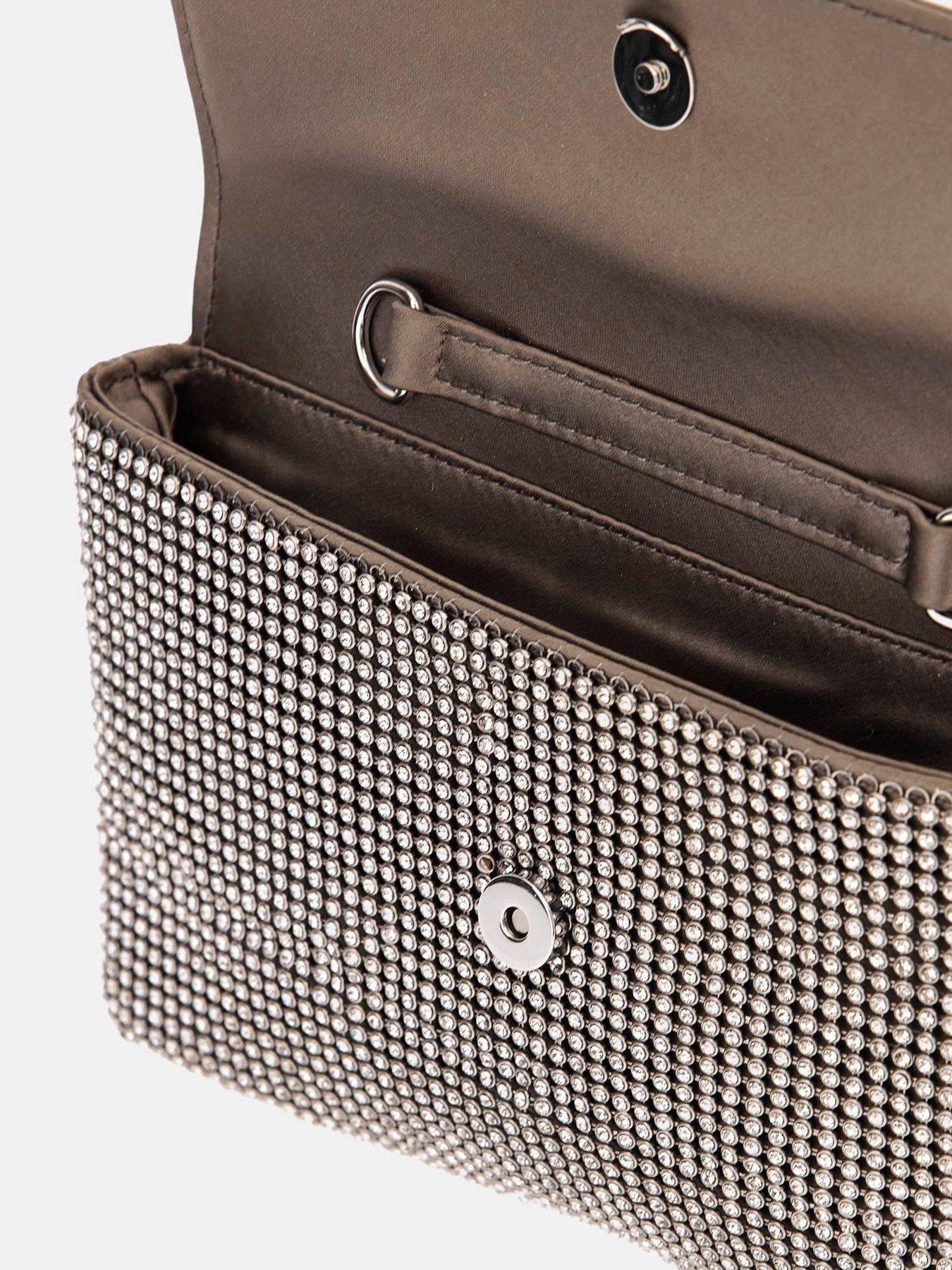 Image 5 of 5 of Guess Zalina Flap Clutch - Silver