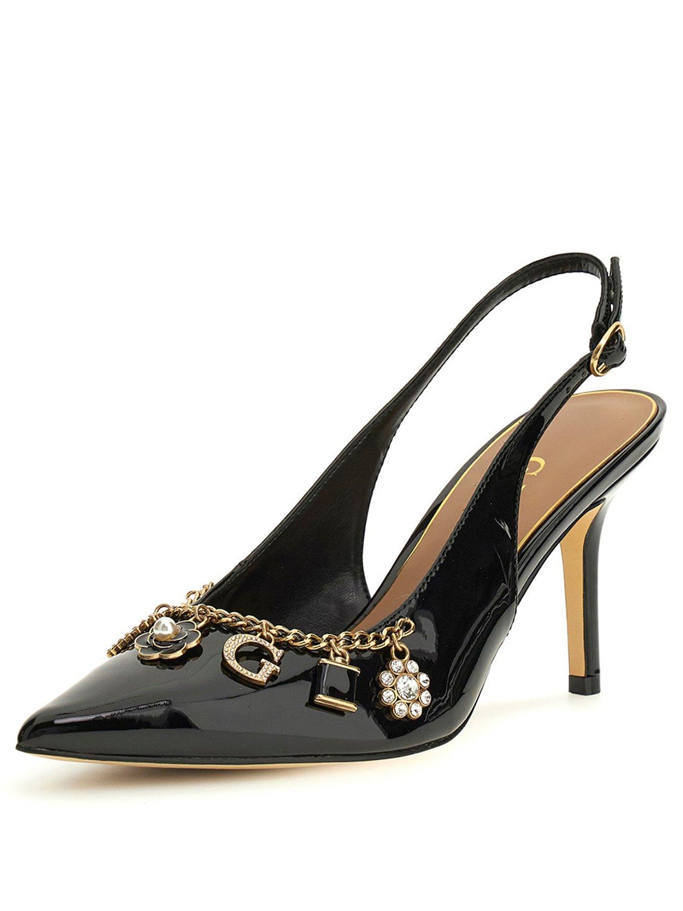 Image 2 of 4 of Guess Naska2 Charm Heeled Slingback - Black