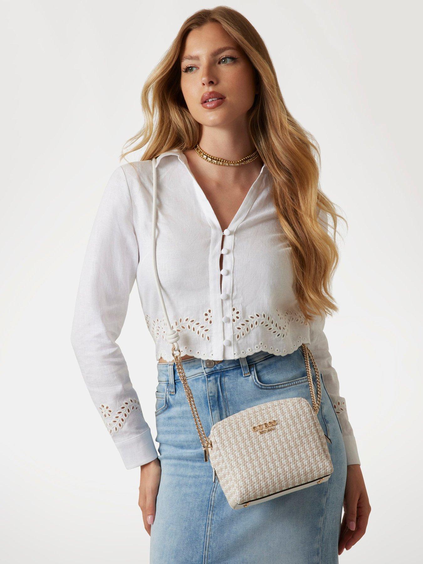 Image 2 of 5 of Guess Mirema Camera Crossbody - White