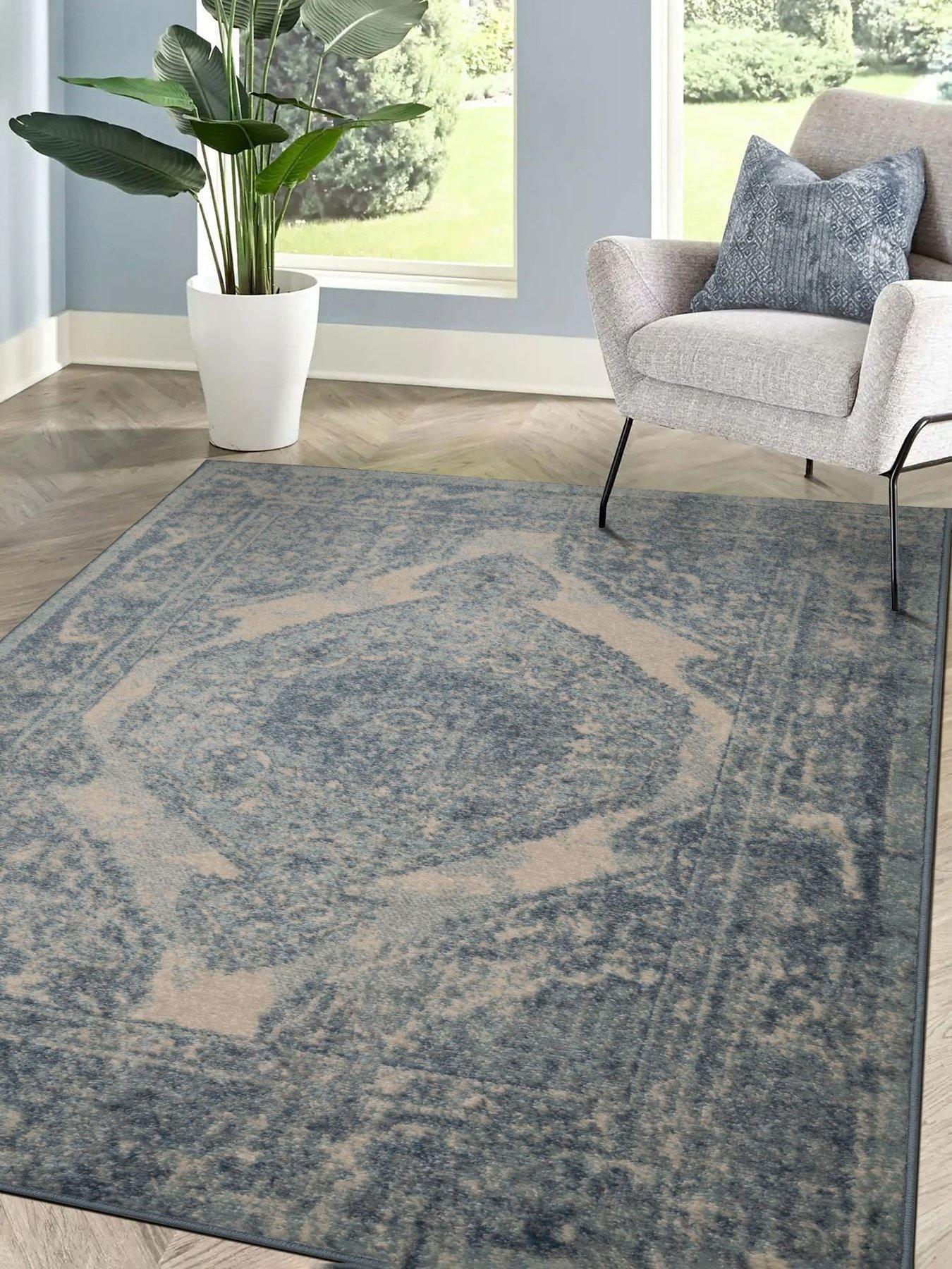 front image of the-very-collection-juno-blue-medallion-rug