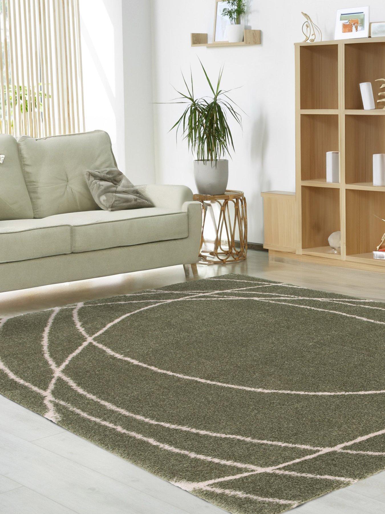 undefined Polyester Squiggle Rug - Sage