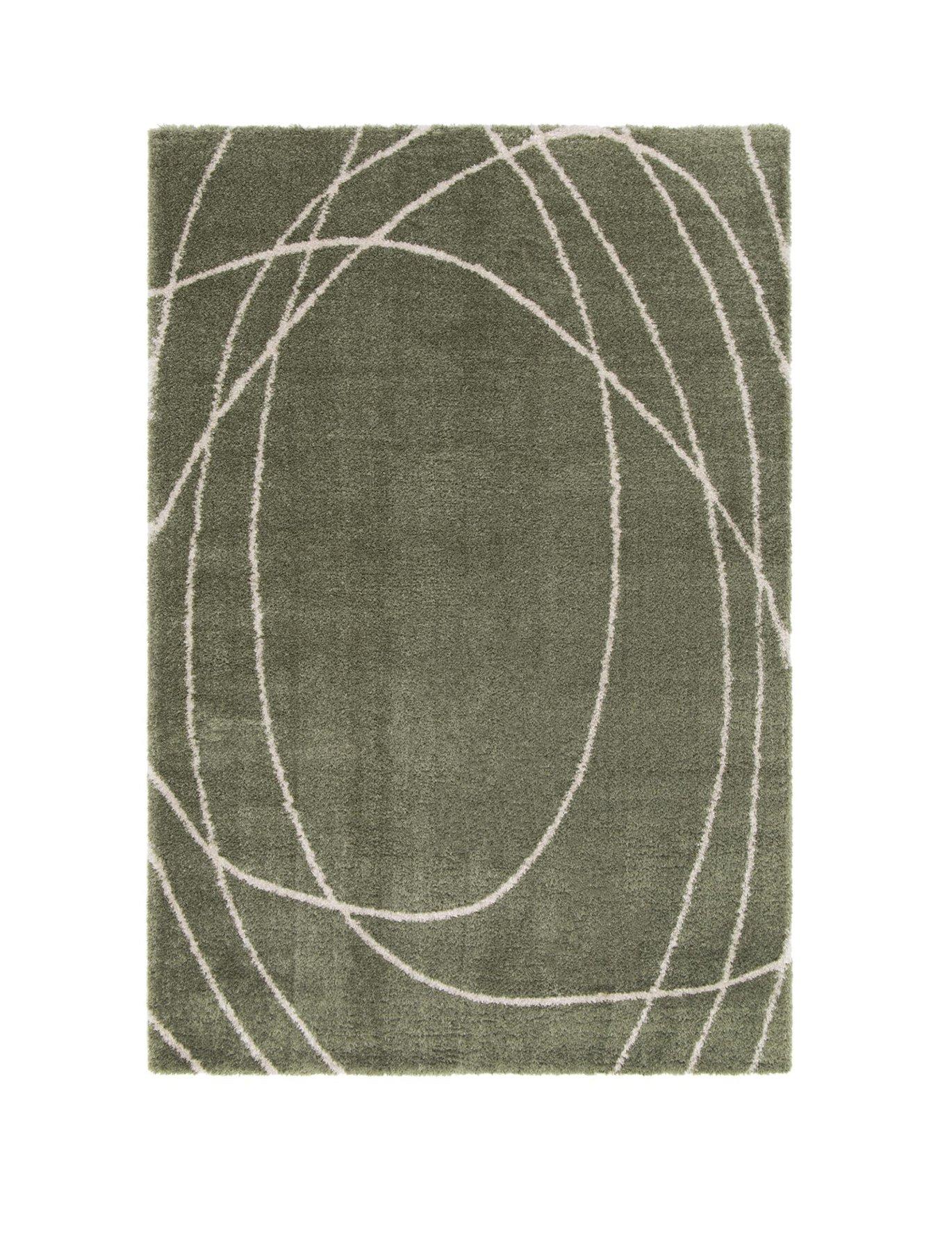 Image 2 of 4 of Very Home Polyester Squiggle Rug - Sage