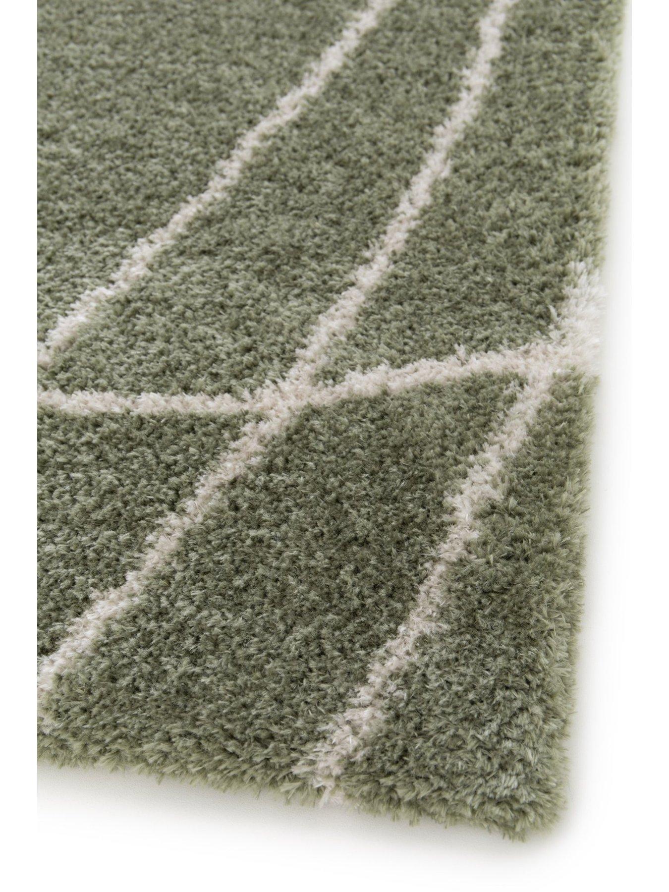 Image 3 of 4 of Very Home Polyester Squiggle Rug - Sage