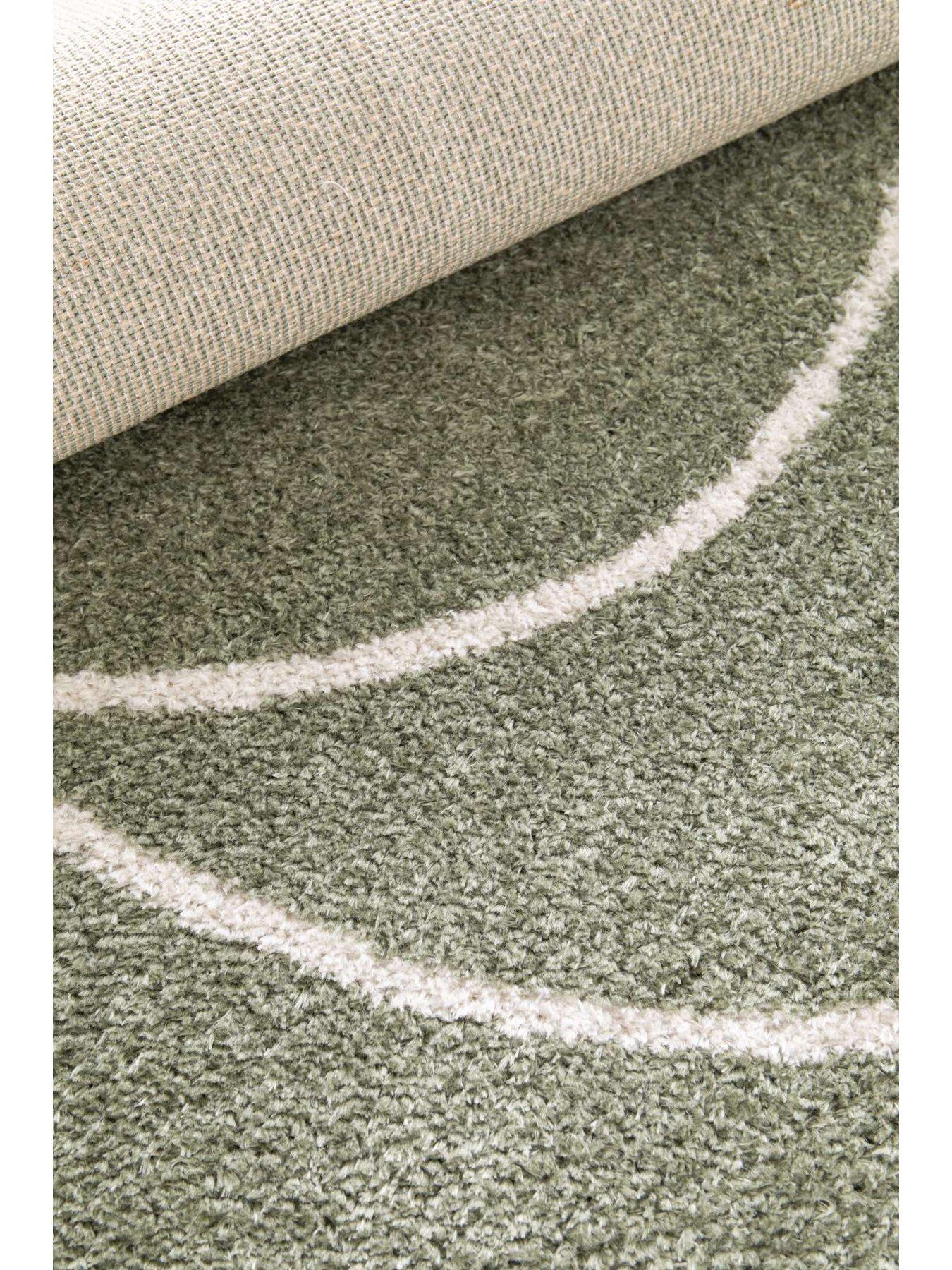 Image 4 of 4 of Very Home Polyester Squiggle Rug - Sage