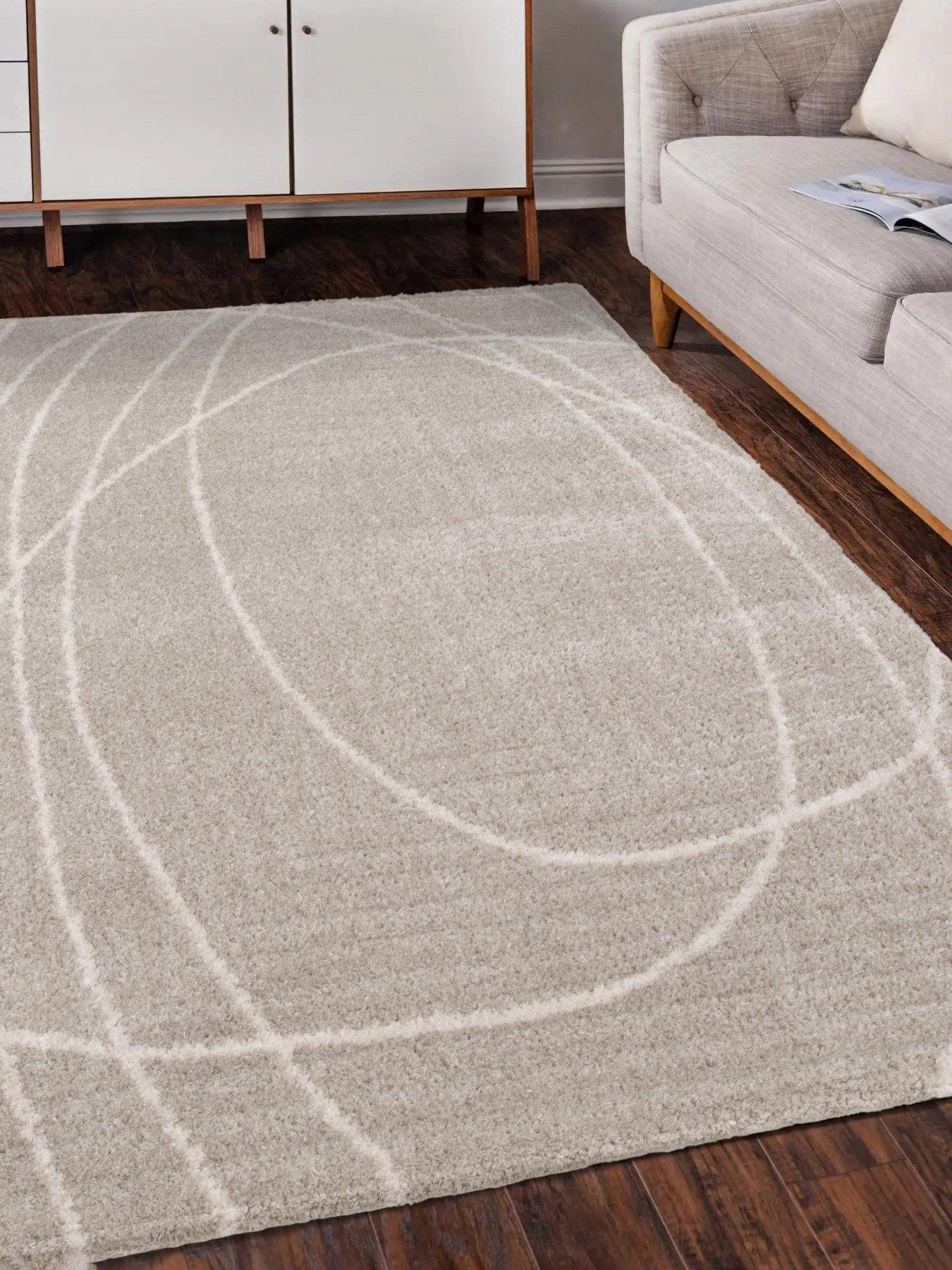 Very Home Polyester Squiggle Rug - Natural