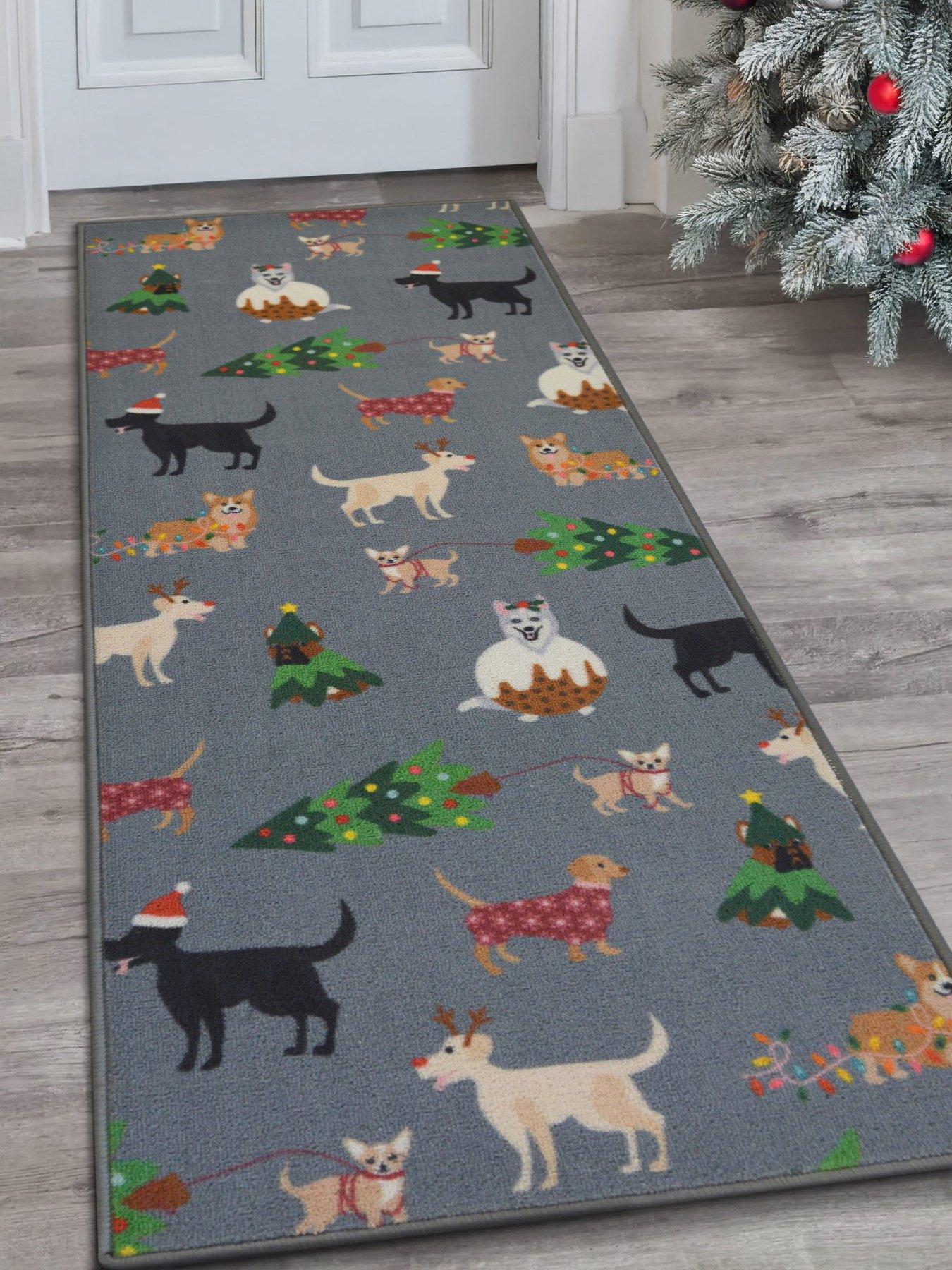 very-home-christmas-dogs-runner-grey