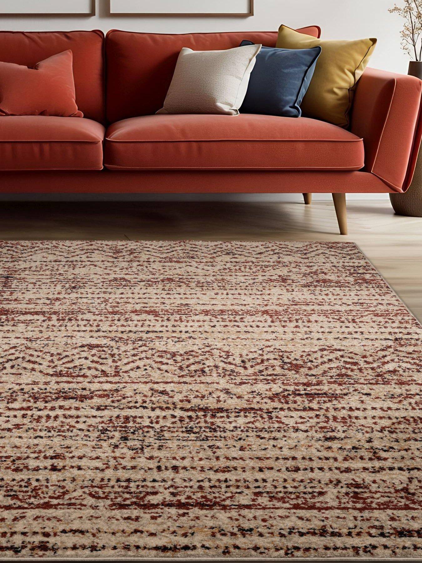 Image 1 of 4 of Very Home Freya Patterned Rug - Burgundy