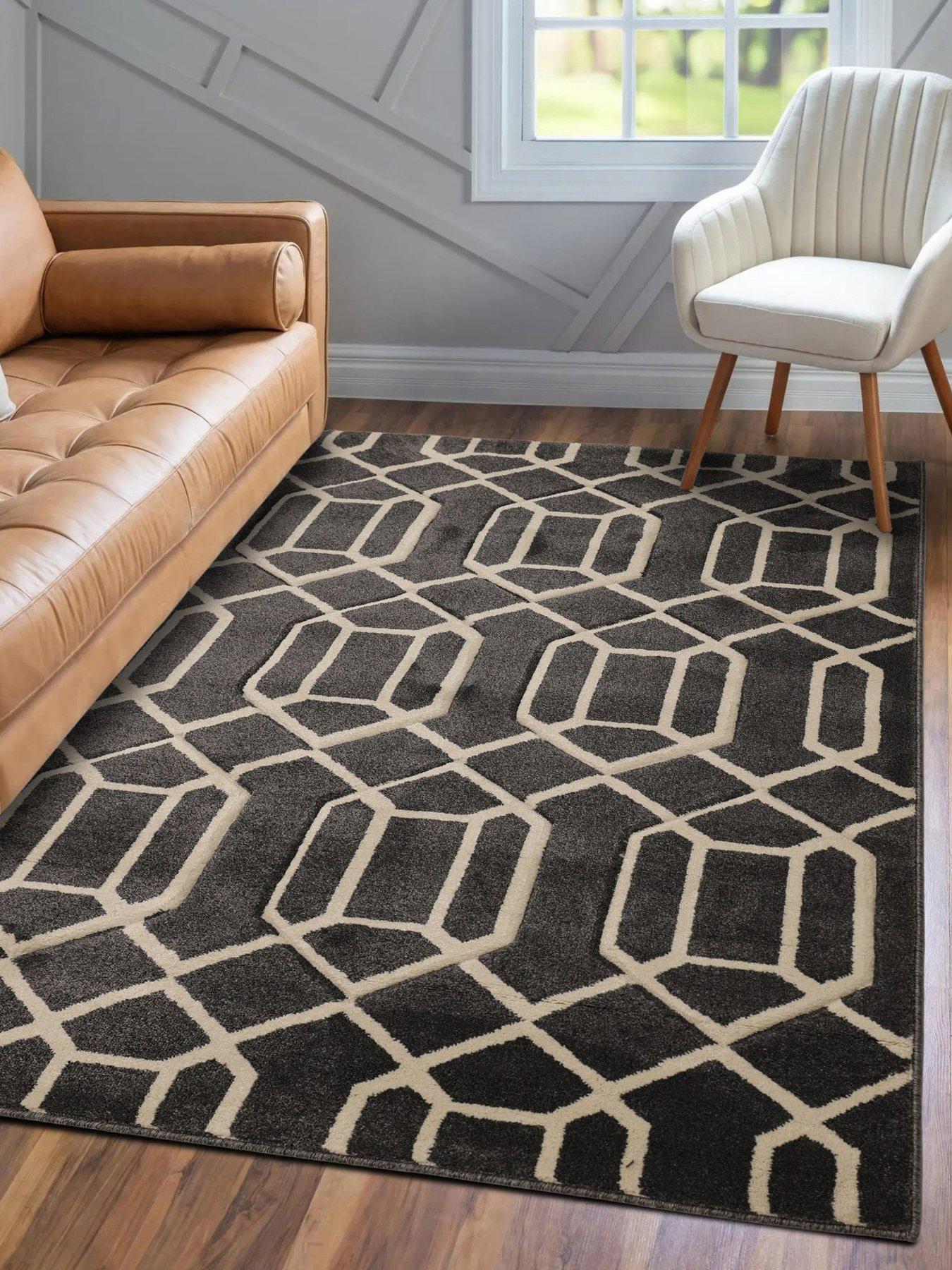 Image 1 of 4 of The Very Collection Newport Lattice Grey Rug