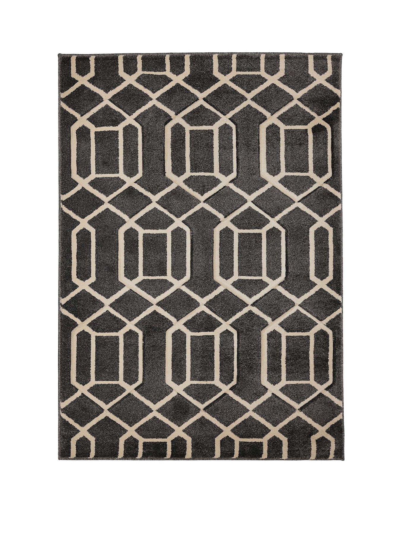 Image 2 of 4 of The Very Collection Newport Lattice Grey Rug