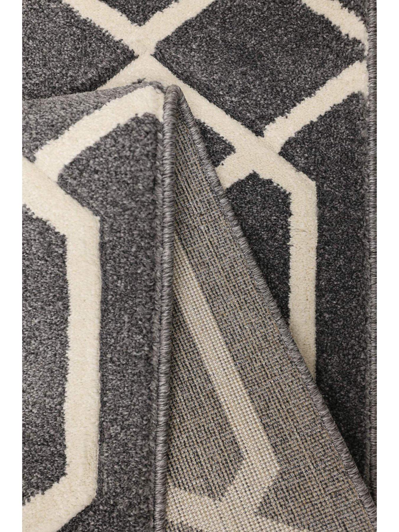 Image 3 of 4 of The Very Collection Newport Lattice Grey Rug