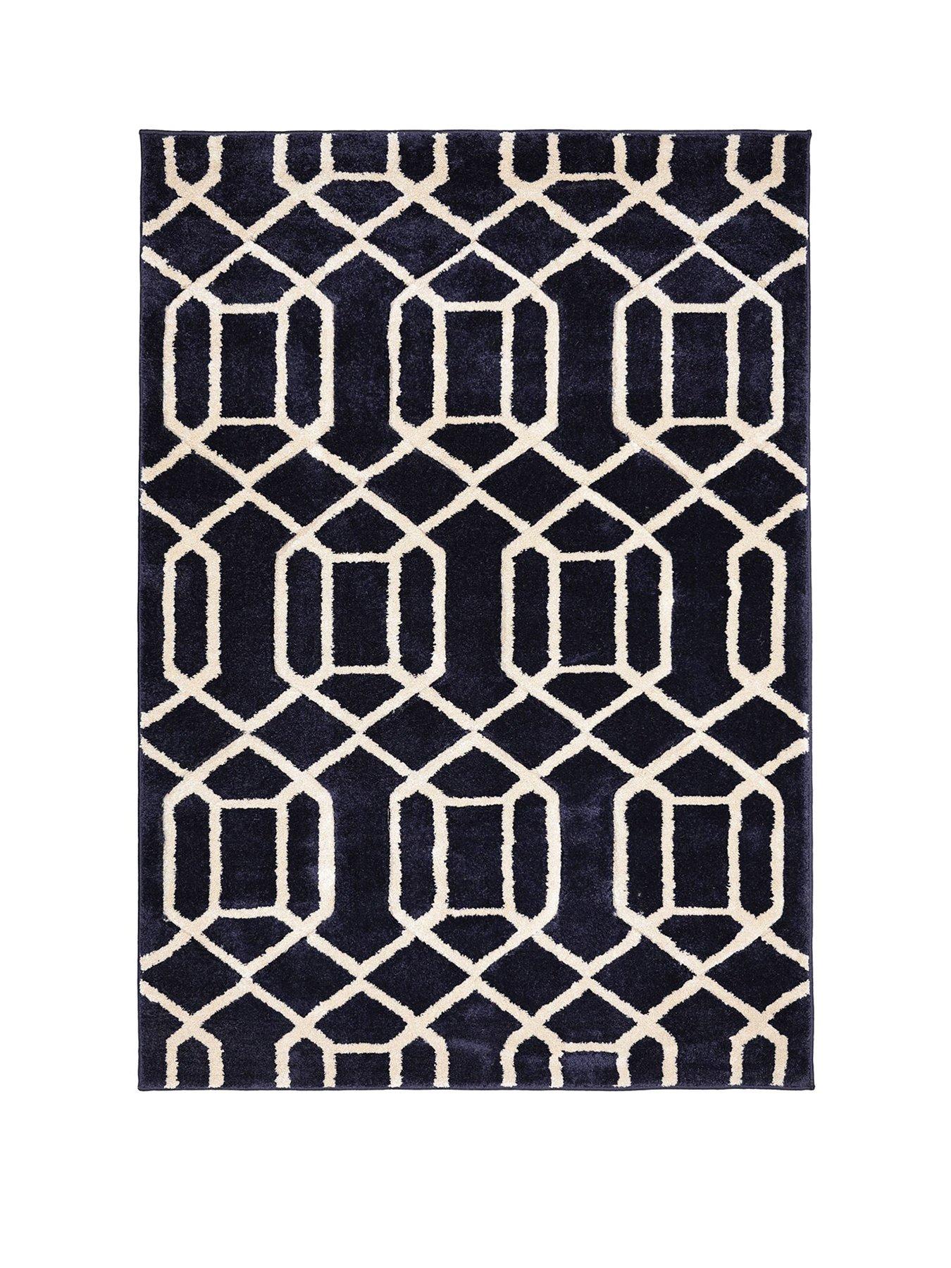 Image 2 of 3 of Very Home Newport Lattice Navy Rug
