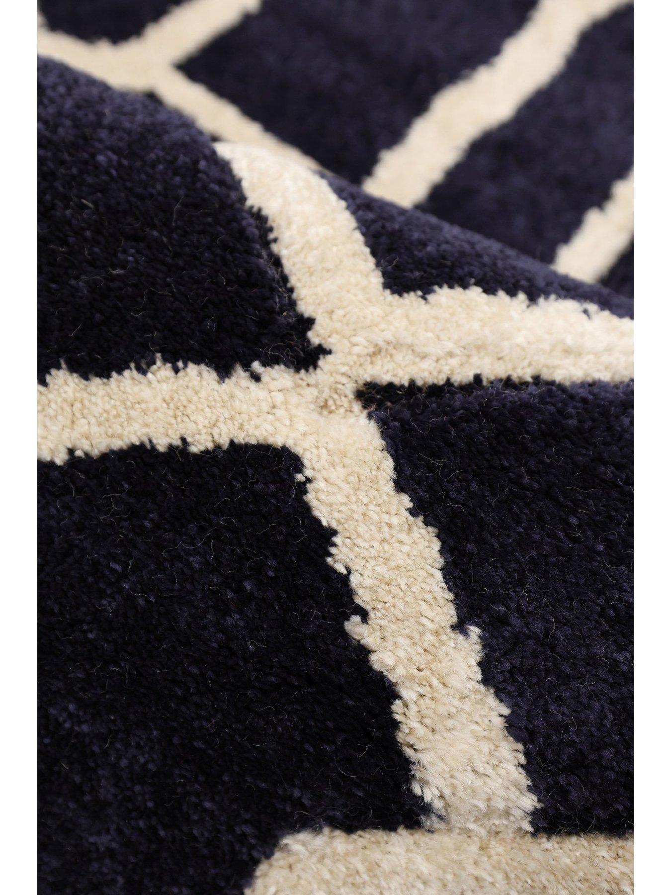 Image 3 of 3 of Very Home Newport Lattice Navy Rug
