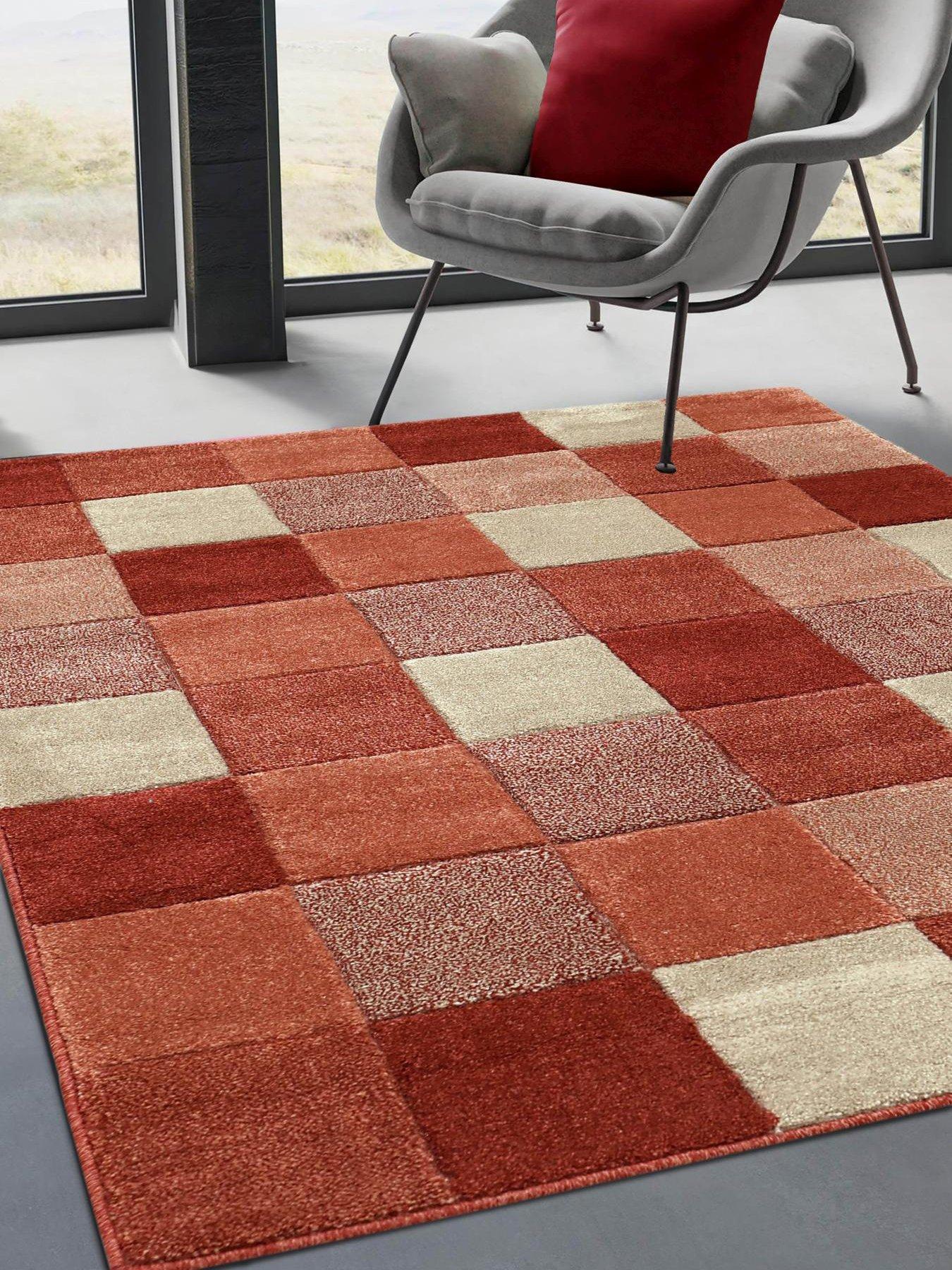 Image 1 of 4 of Very Home Newport Terracotta Blocks Rug