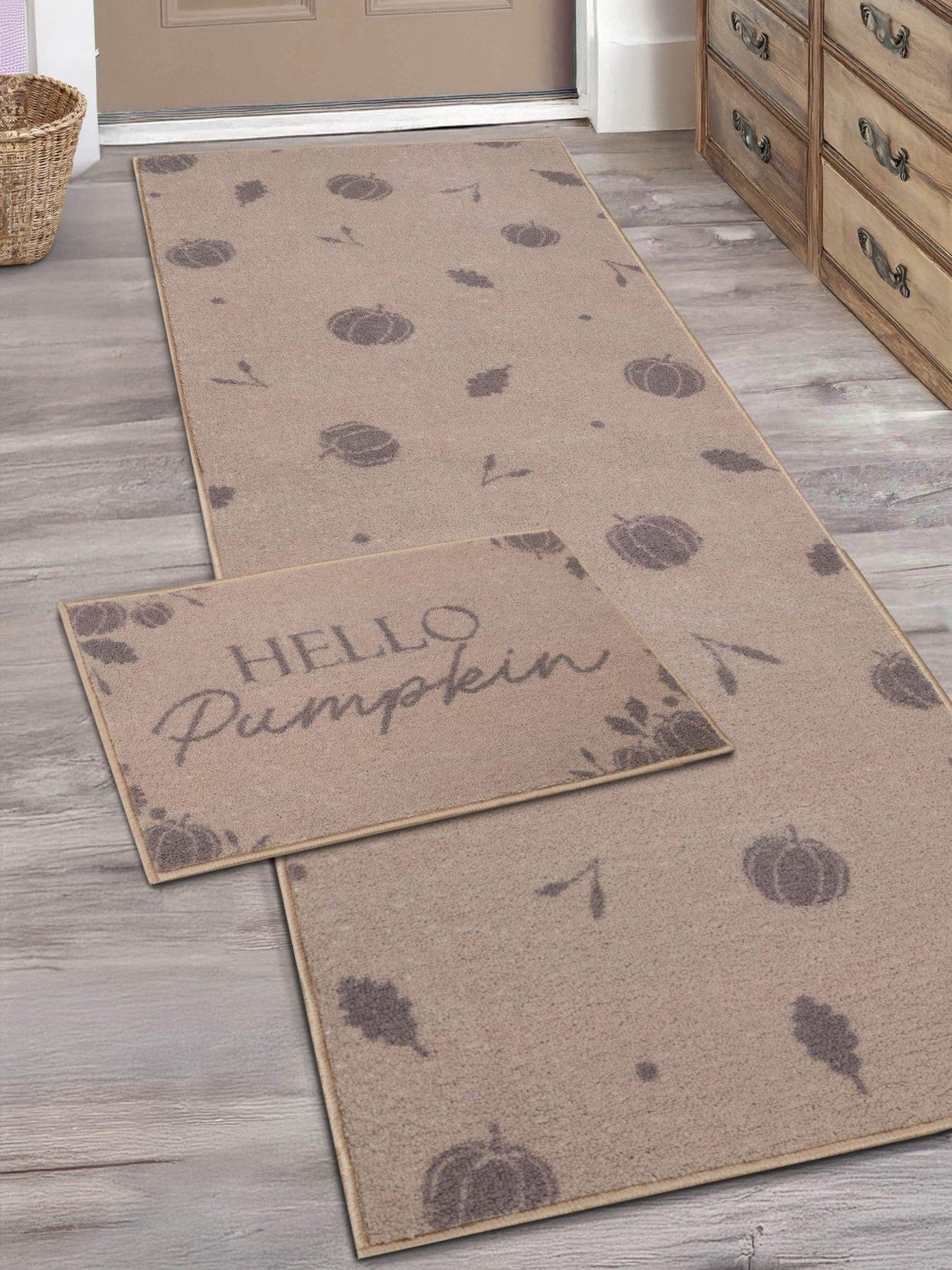 The Very Collection Hello Pumpkin Runner  &  Doormat Set - Natural