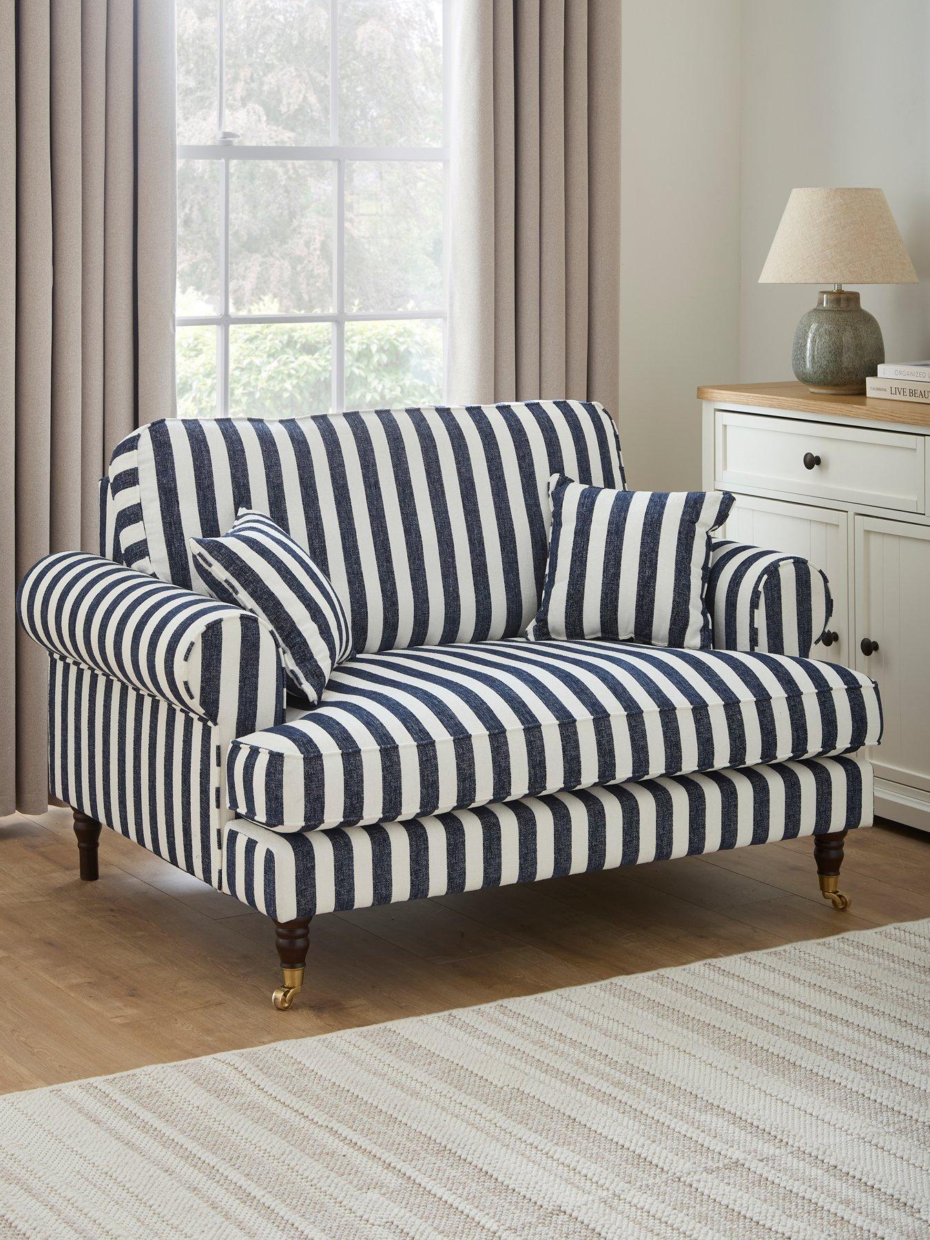 Very Home Coast Navy Striped Love Chair