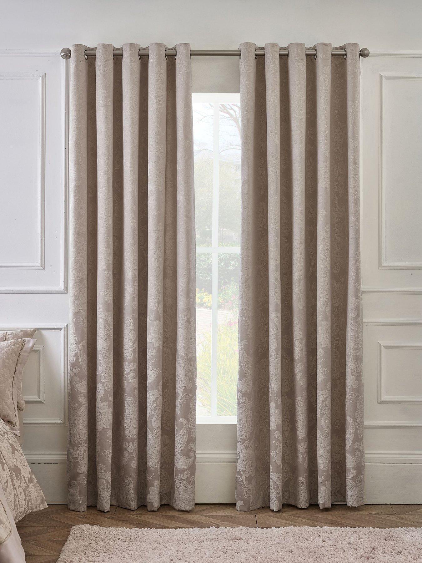 Image 1 of 4 of Catherine Lansfield Opulent Jacquard Curtains- 66x90 Inch