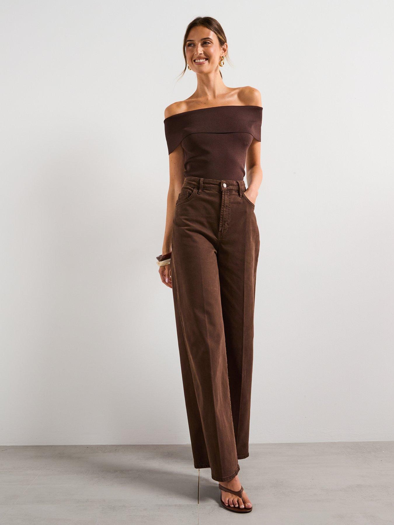 Image 5 of 6 of Mango Strapless Knitted Top - Brown
