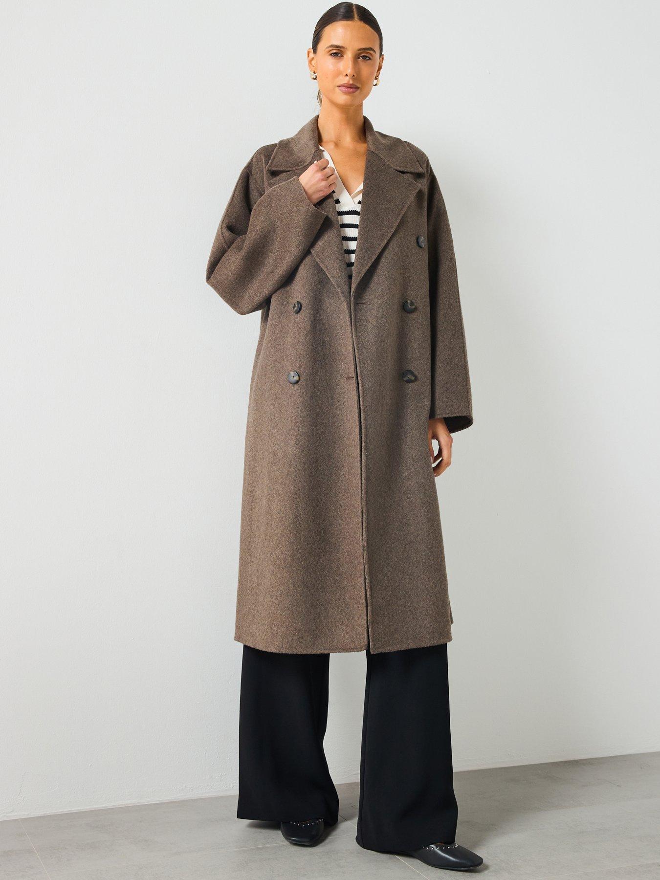 undefined Double Breasted Duster Coat - Grey