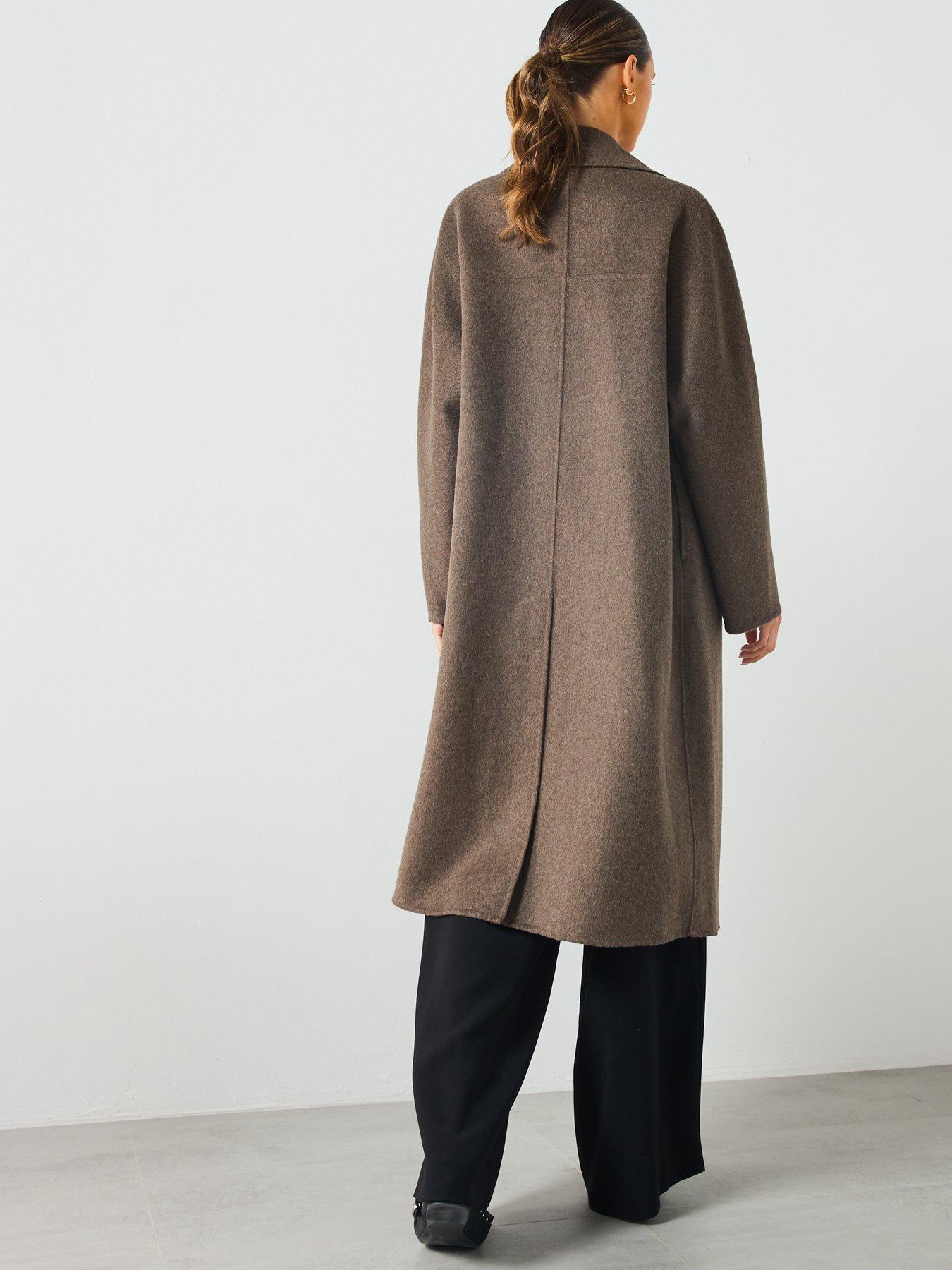 Image 2 of 6 of Mango Double Breasted Duster Coat - Grey