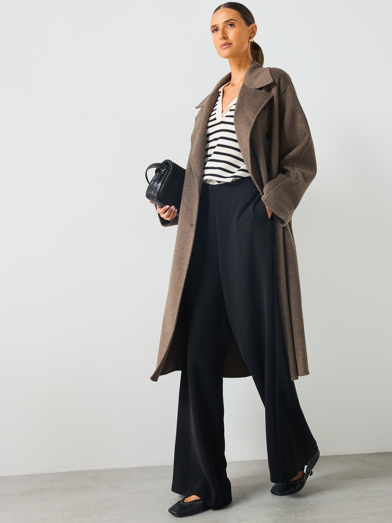 Image 3 of 6 of Mango Double Breasted Duster Coat - Grey