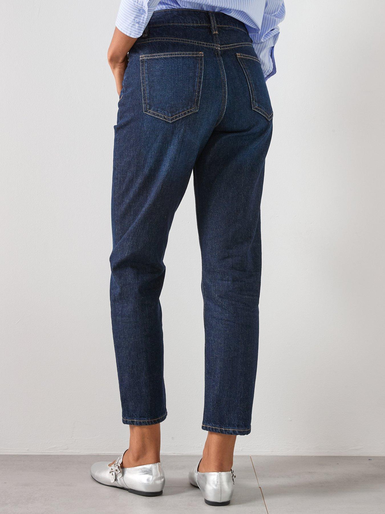  image of mango-high-rise-mom-jeans-blue
