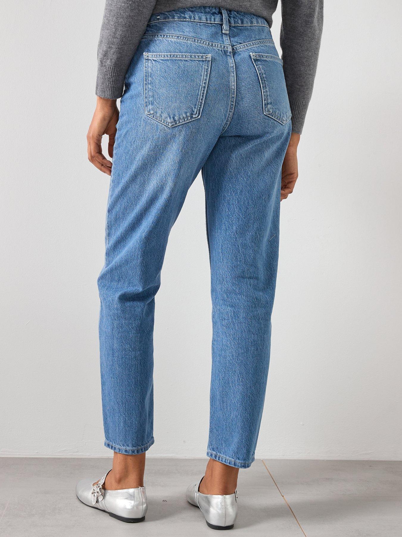  image of mango-high-rise-mom-jeans-blue