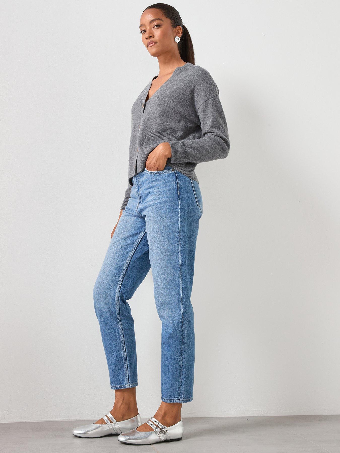  image of mango-high-rise-mom-jeans-blue